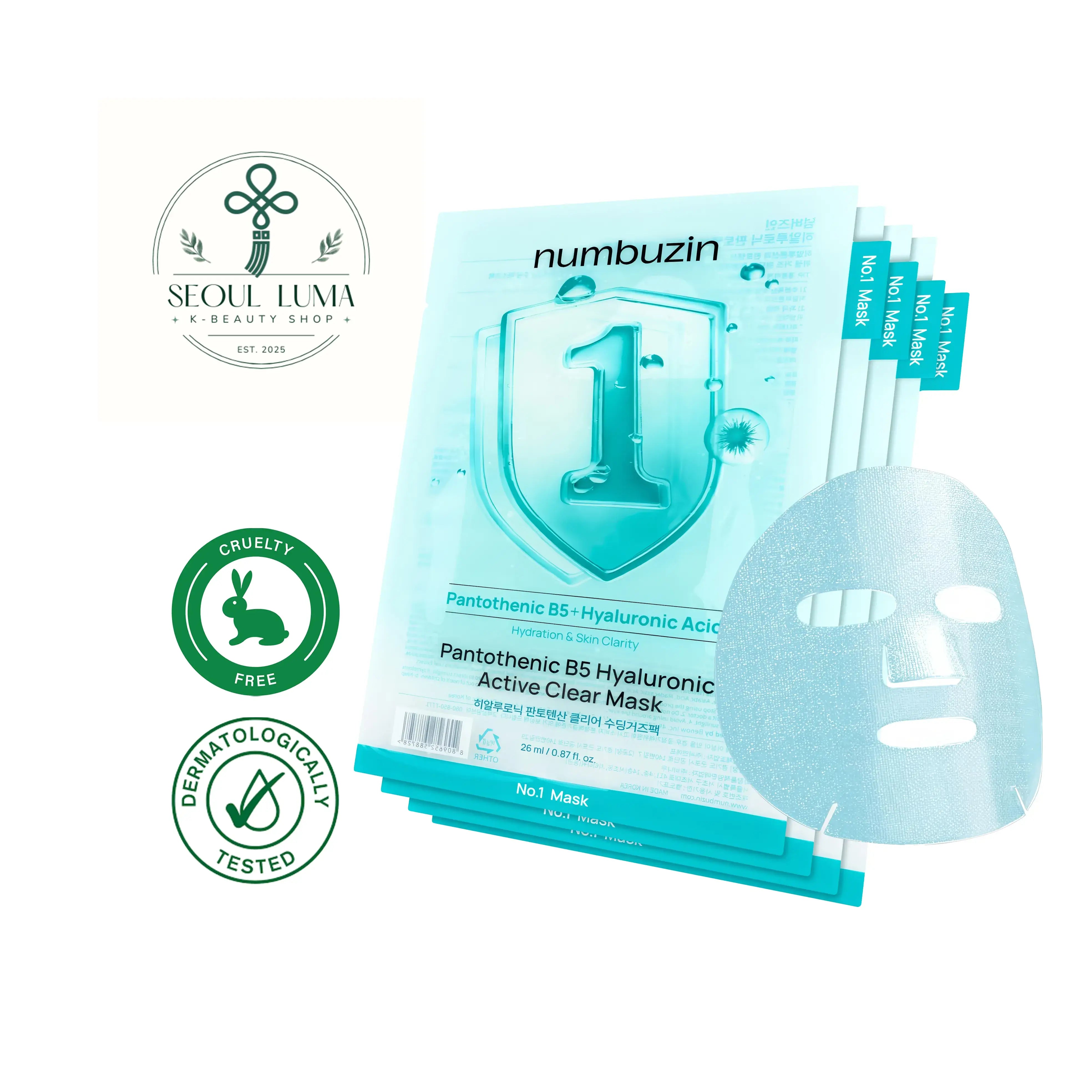 No.1 Pantothenic B5 Hyaluronic Active Clear Mask (10 sheets)
