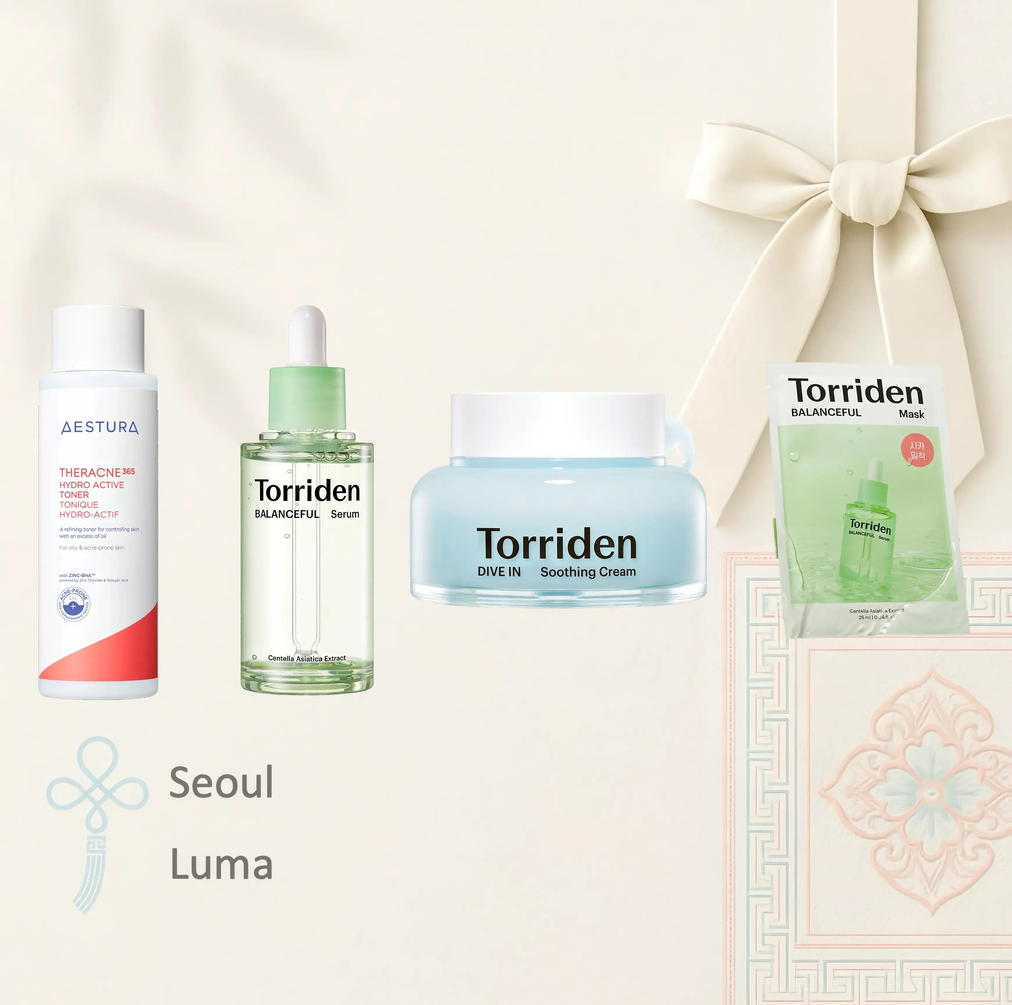 4-Step Daily Cica Soothing routine featuring Round Lab 1025 Dokdo Toner, Celimax The Real Cica Calming Ampoule, Celimax The Real Cica Soothing Cream, and Celimax The Real Cica Calming Ampoule Mask for comprehensive cica healing and soothing transformation.