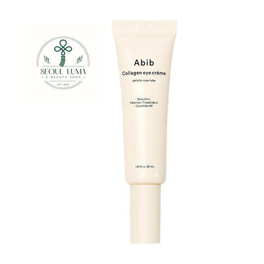 Abib Collagen Eye Cream Jericho Rose Tube 30ml front view anti-aging eye cream with bakuchiol and vegan collagen for wrinkles and dark circles
