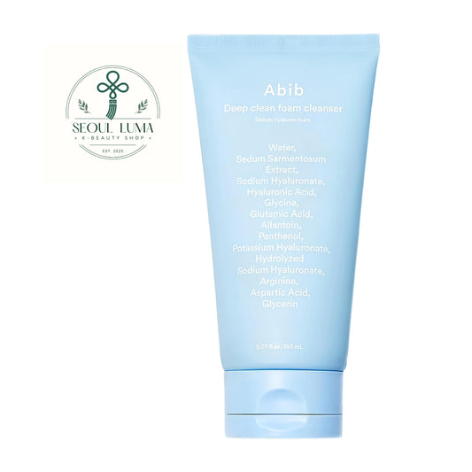 Abib Deep Clean Foam Cleanser Sedum Hyaluron Foam 150ml front view hydrating face wash with baking soda for deep pore cleansing and moisture retention
