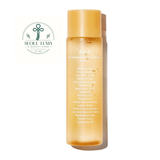 Abib Glutathiosome Dark Spot Toner Skin Booster 200ml front view brightening toner with 5% glutathione for fading dark spots and uneven skin tone
