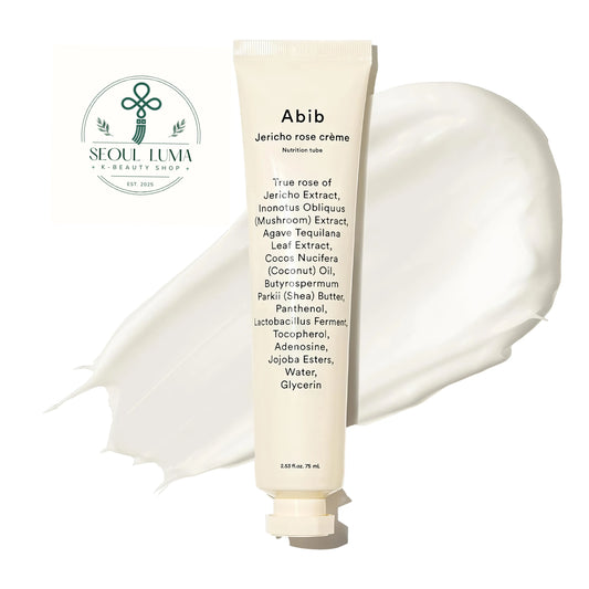 Abib Jericho Rose Cream Nutrition Tube 75ml front view rich moisturizing cream in aluminum tube for dry and damaged skin barrier repair
