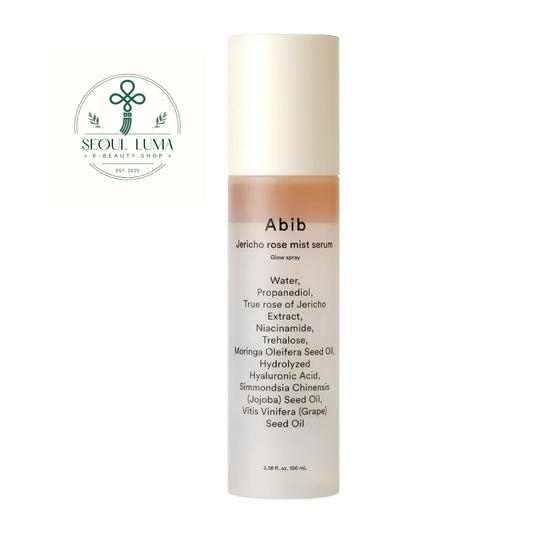Abib Jericho Rose Mist Serum Glow Spray 100ml front view dual layer oil serum mist with jericho rose extract for dewy glass skin
