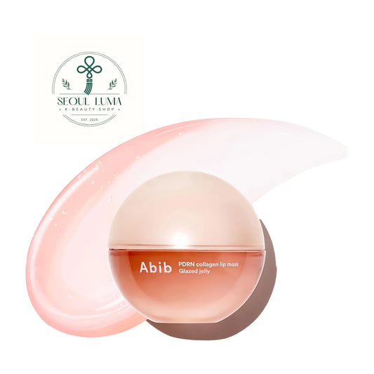 Abib PDRN Collagen Lip Mask Glazed Jelly 11g front view clear pink lip sleeping mask with PDRN for plumping and high shine finish
