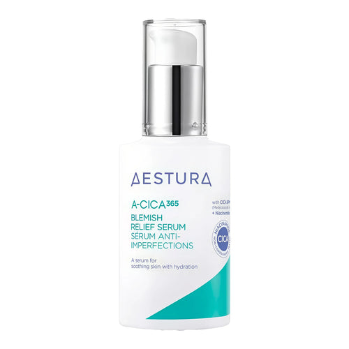 AESTURA A-CICA 365 Blemish Calming Serum 40ml. A soothing cica face serum to calm breakouts and fade dark blemish spots.