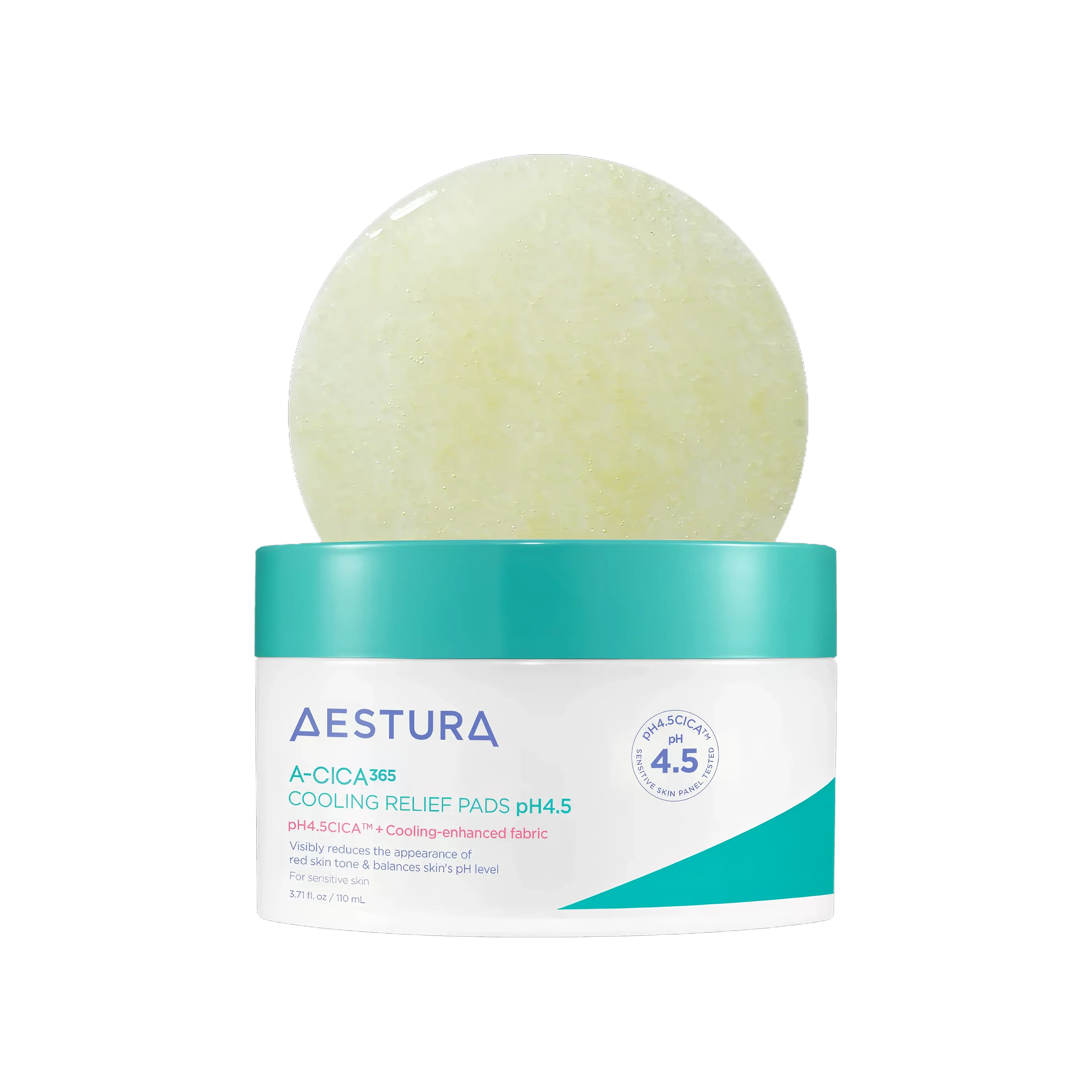 AESTURA A-CICA 365 Cooling Soothing Pad 60ea. A calming toner pad that instantly cools and relieves red, irritated skin.
