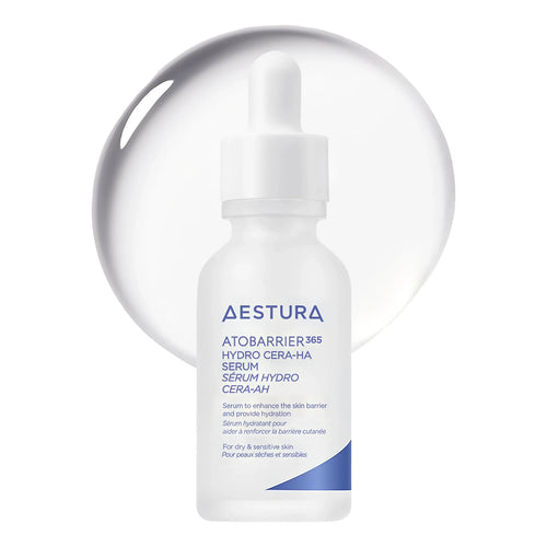 AESTURA Atobarrier365 Cera-Hyal Hydro Ampoule 30ml bottle for intensive inner tightness relief and K-beauty plumping care.