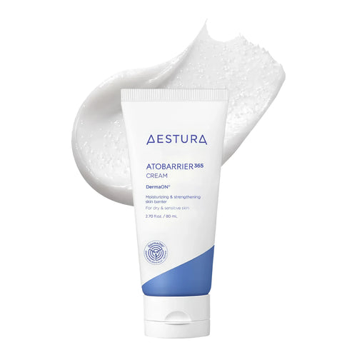 AESTURA Atobarrier365 Cream 80ml tube for intensive barrier repair and K-beauty deep moisturizing capsule care.