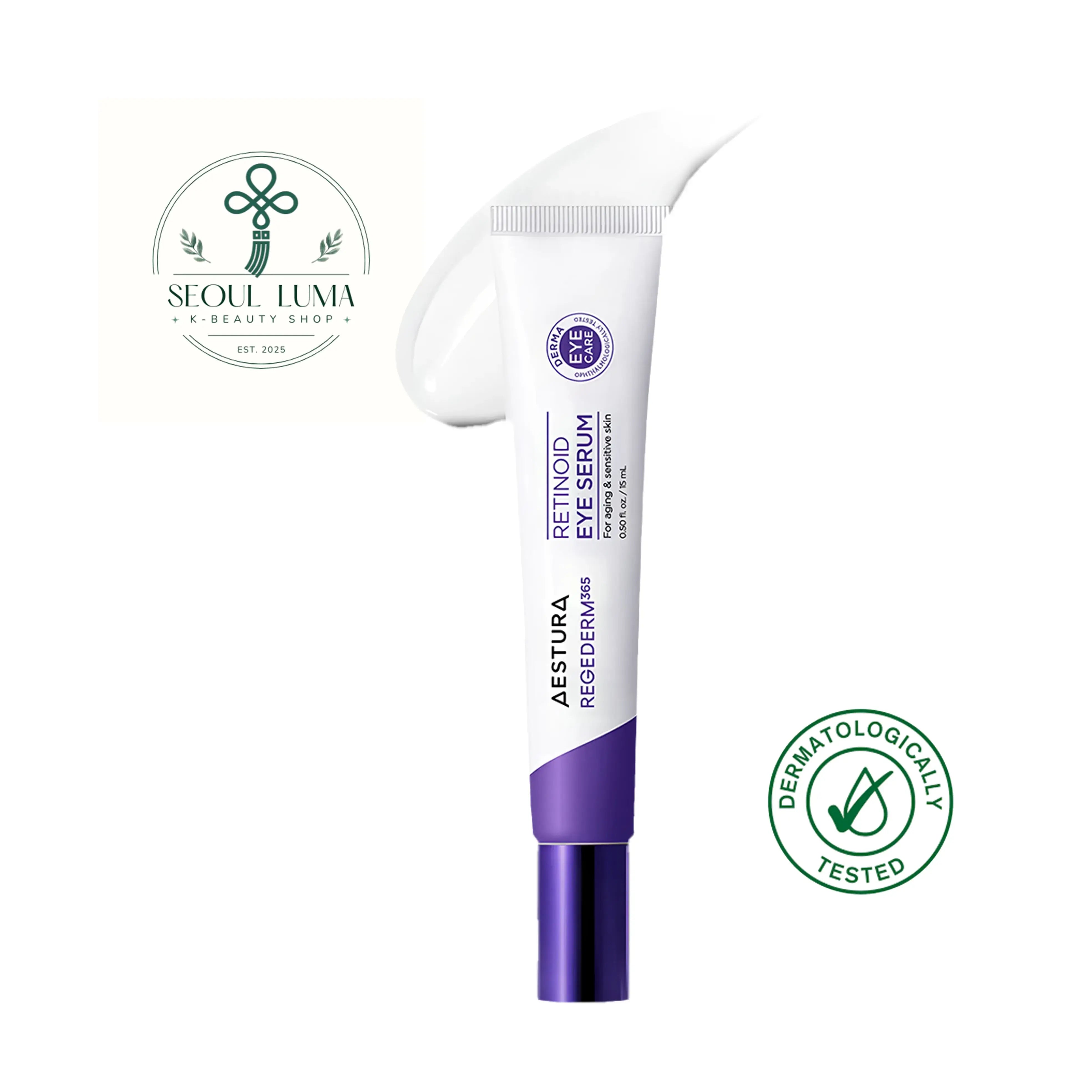 Aestura REGEDERM365 Retinoid Eye Serum for firming sensitive eye area skin, reducing wrinkles, and de-puffing