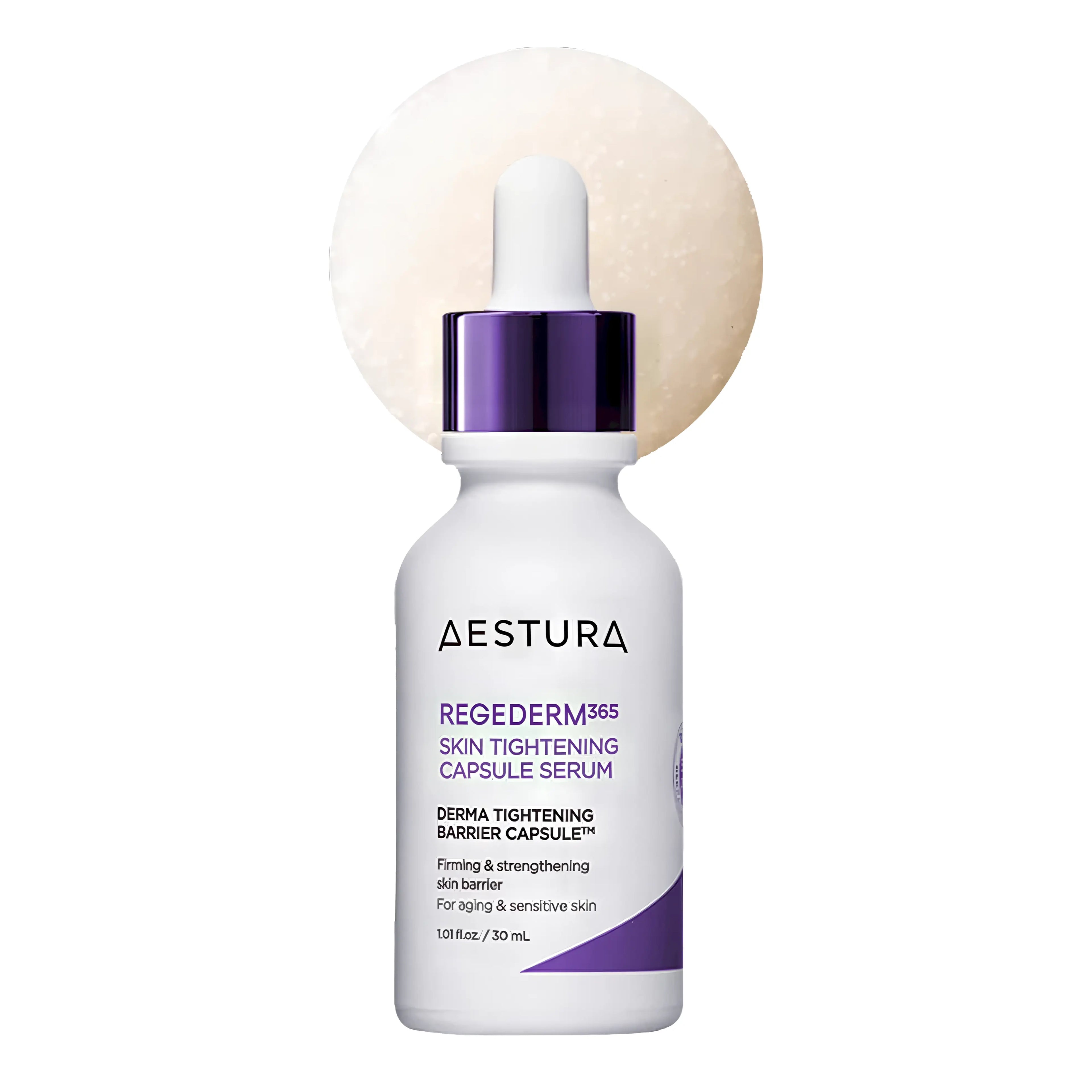 AESTURA Regederm 365 Skin Tightening Capsule Cream 50ml. An anti-aging face cream with melting capsules to firm, lift, and plump sagging skin.