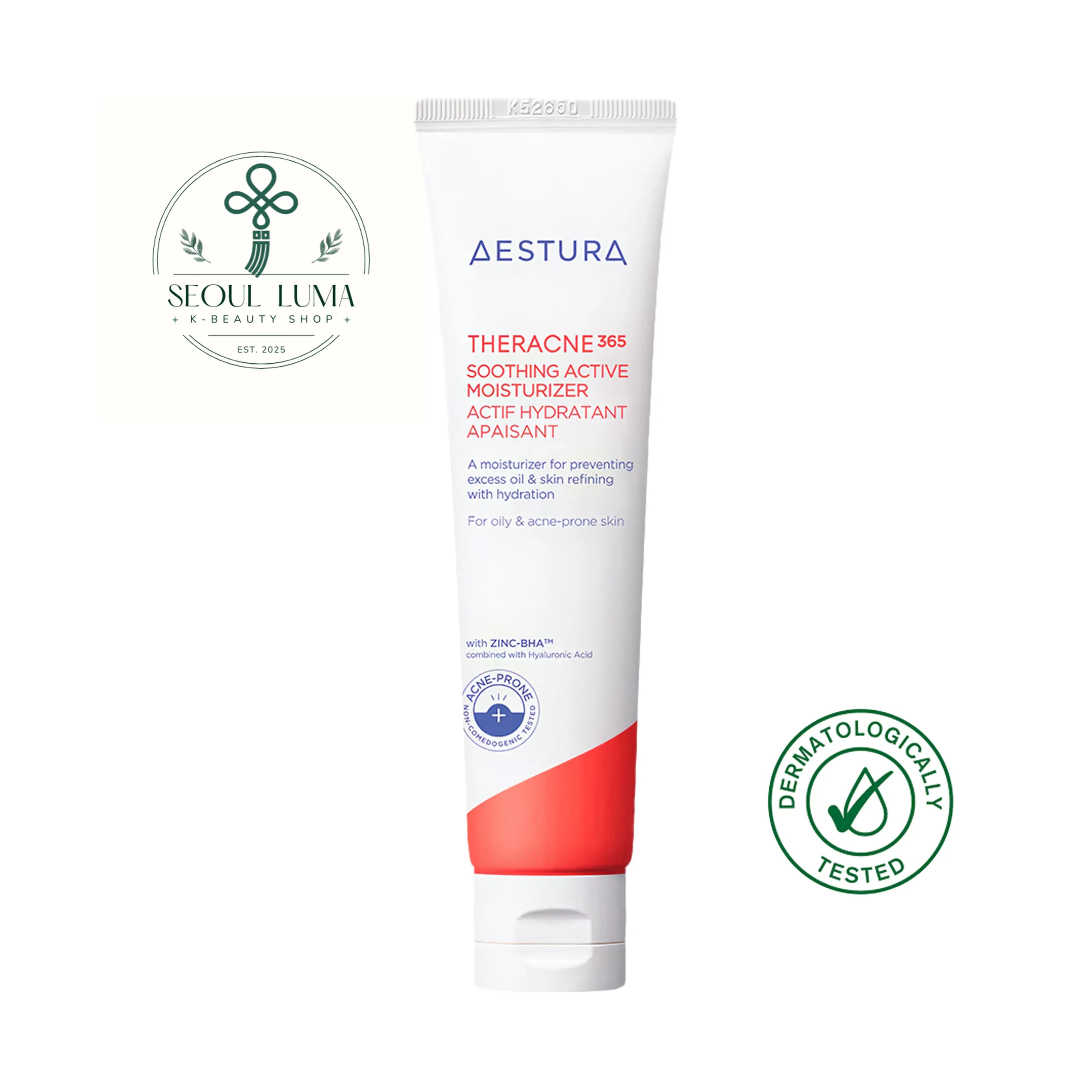 Aestura THERACNE365 Soothing Active Moisturizer for oily, acne-prone skin to balance oil and moisture