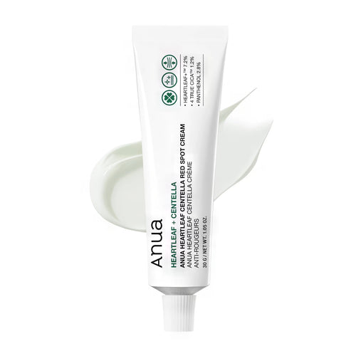 ANUA Heartleaf Centella Red Spot Cream 30g tube for localized blemish clearance and Korean acne-prone skin care.
