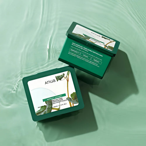 ANUA Heartleaf Toner Double Soothing Mask (30 Sheets) pull-out box for quick daily redness relief and Korean skin calming care.