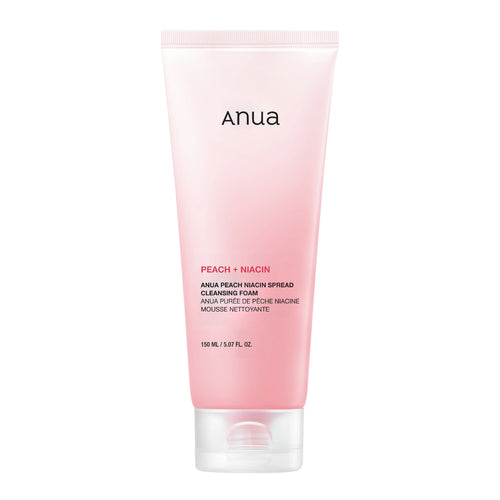 ANUA Peach Niacin Spread Cleansing Foam 150ml tube for bright pore clearing and Korean face washing care.