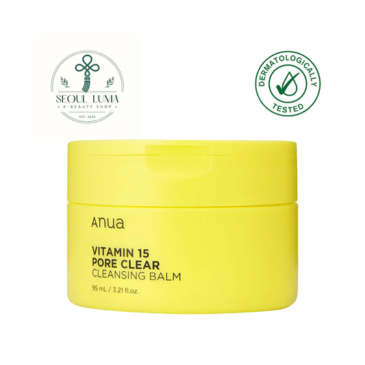 Anua Vitamin 15 Pore Clear Cleansing Balm with 15 vitamins and Vita C Meta Oil for deep pore cleansing and brightening
