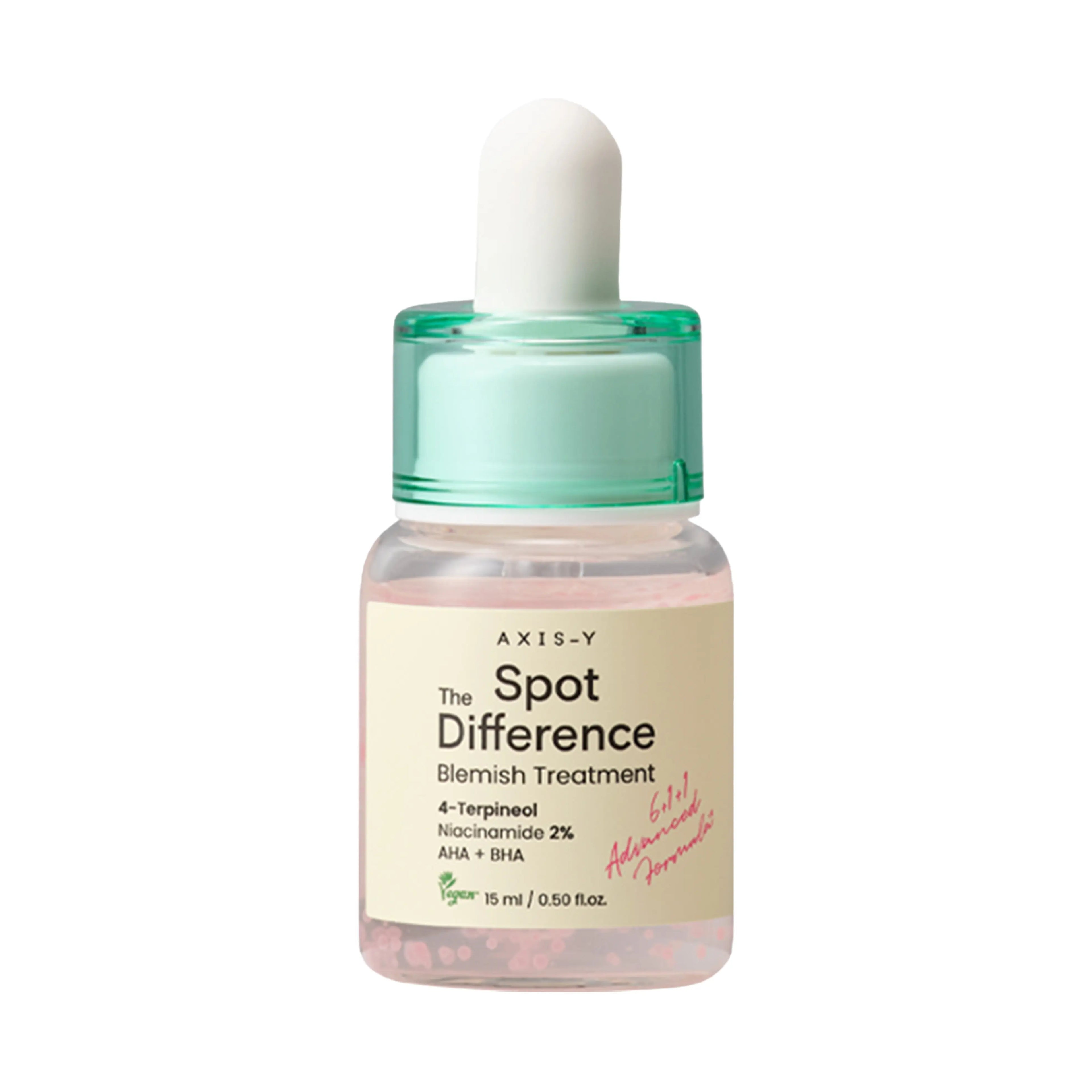 AXIS-Y Spot The Difference Blemish Treatment 15ml. K-beauty targeted acne treatment with Terpineol and Ceramide capsules
