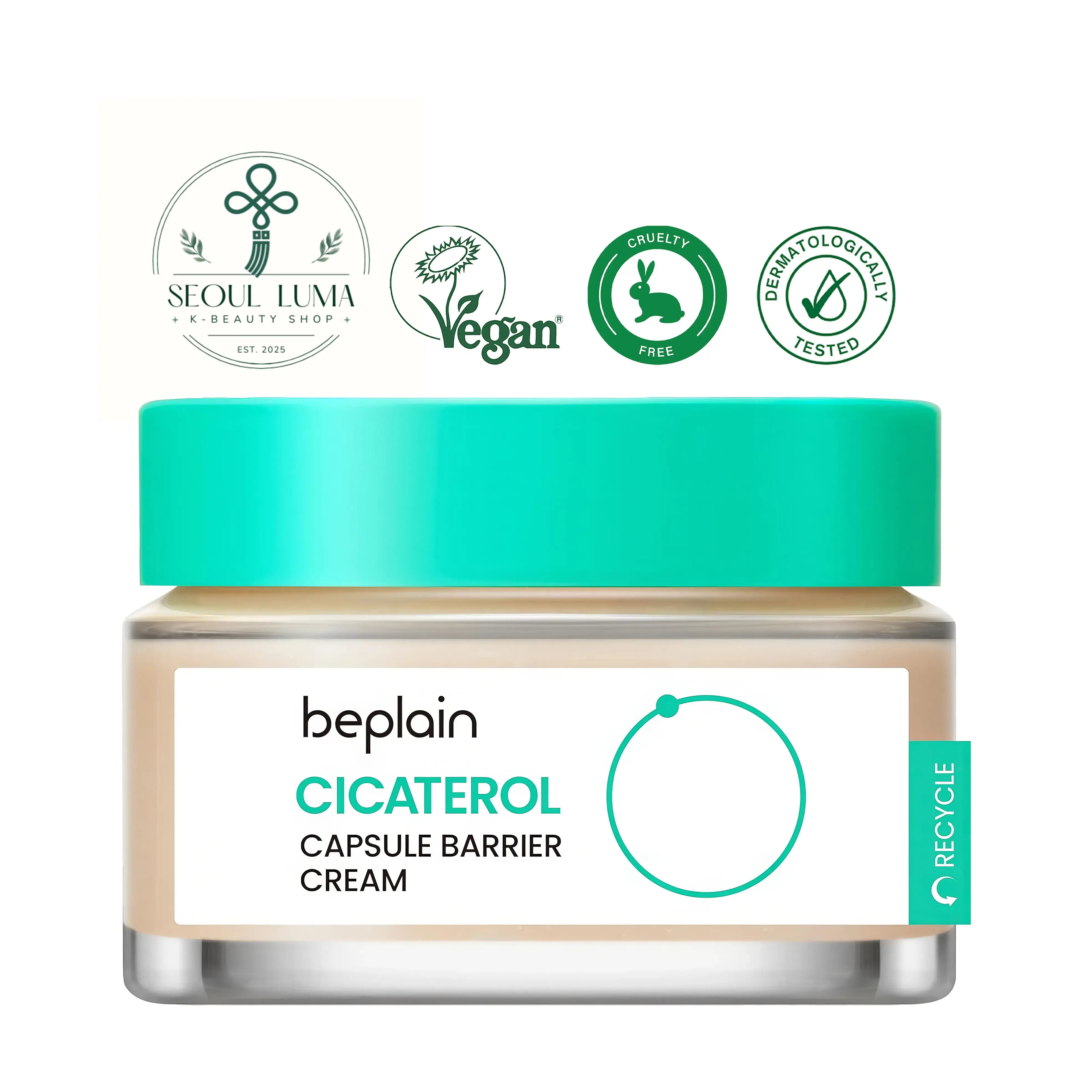 Cicaterol Capsule Barrier Cream with exclusive cicaterol ingredient, ceramide complex, and 100-hour moisture retention technology for barrier repair