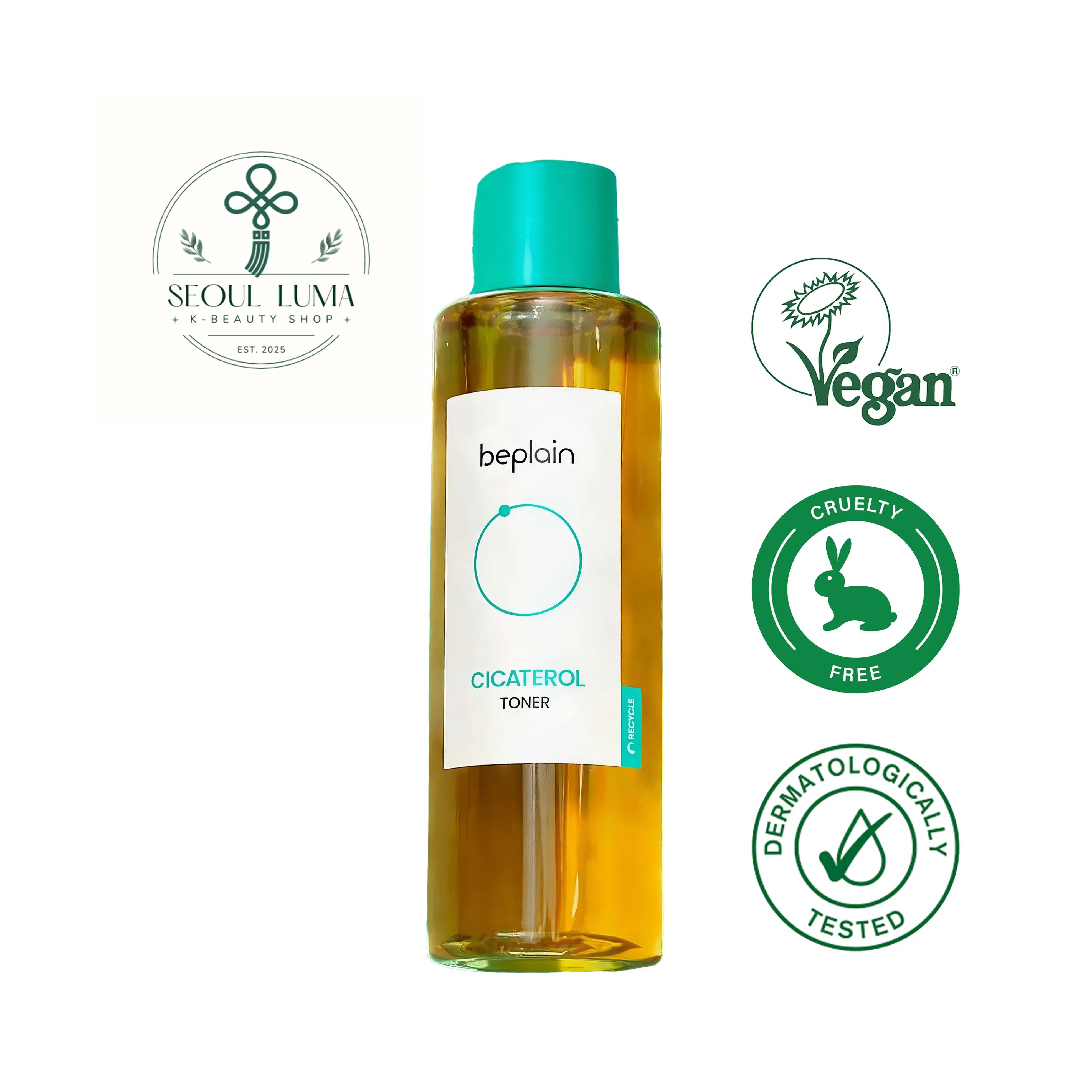 BEPLAIN Cicaterol Toner with 97.9% Centella Asiatica extract for intensive soothing and healing of sensitive, irritated skin