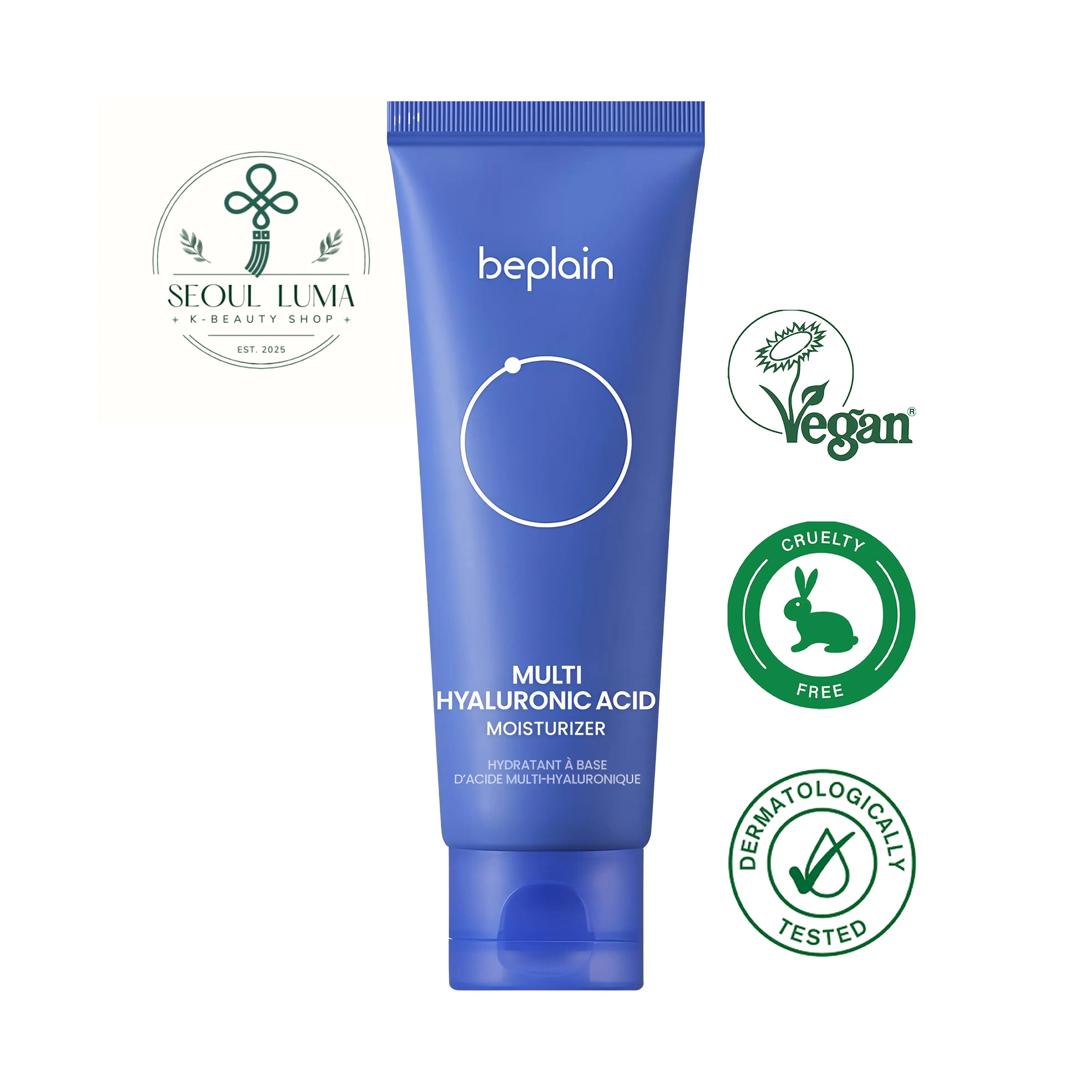 BEPLAIN Multi Hyaluronic Acid Moisture with 8 types of hyaluronic acid, ceramide NP, tremella fuciformis, and botanical extracts for deep hydration and barrier repair