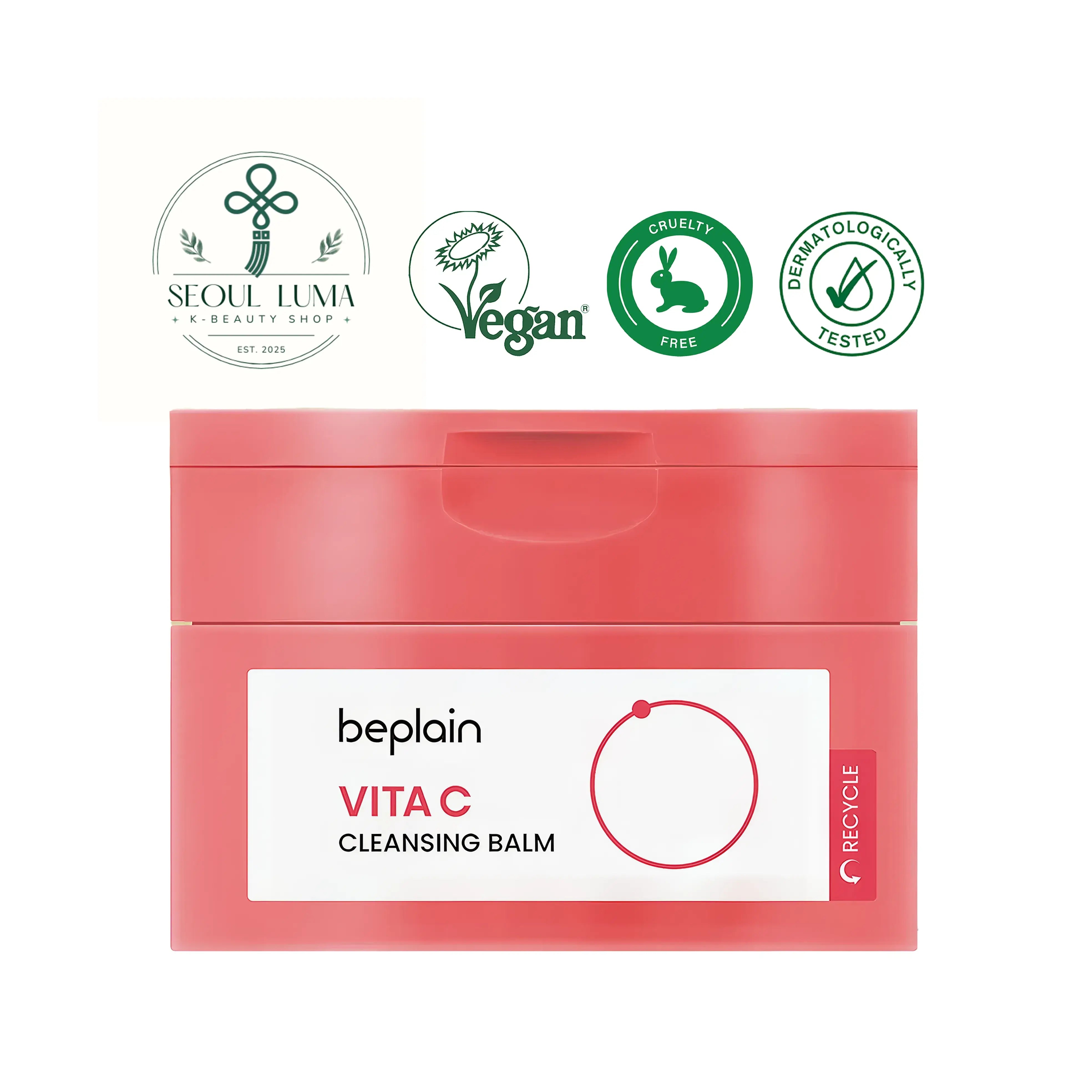 BEPLAIN Vita C Brightening Cleansing Balm with oil-soluble vitamin C derivatives, niacinamide, and 15-vitamin complex for brightening while cleansing