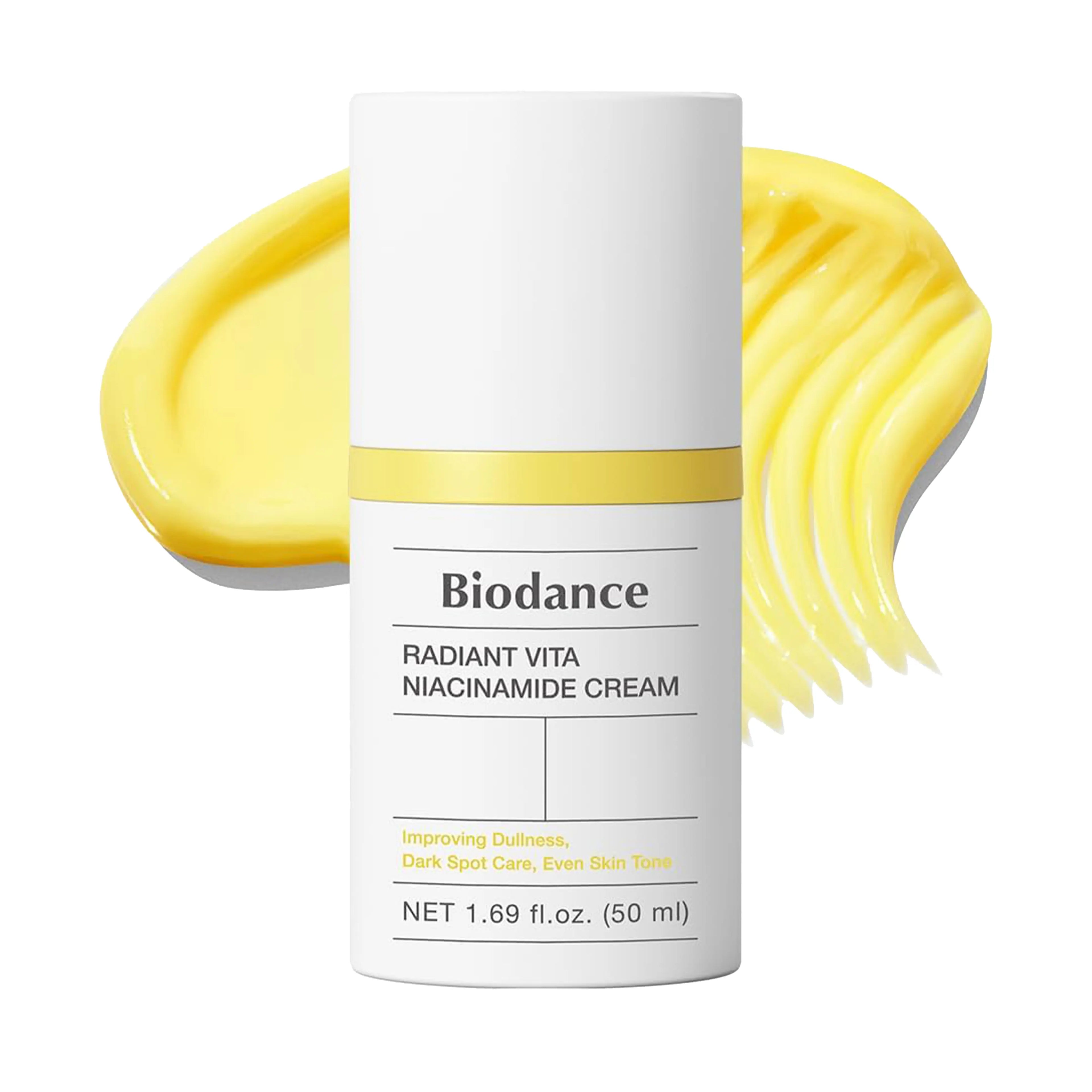 Biodance Radiant Vita Niacinamide Cream 50ml. A brightening face cream to fade dark spots and boost skin radiance.