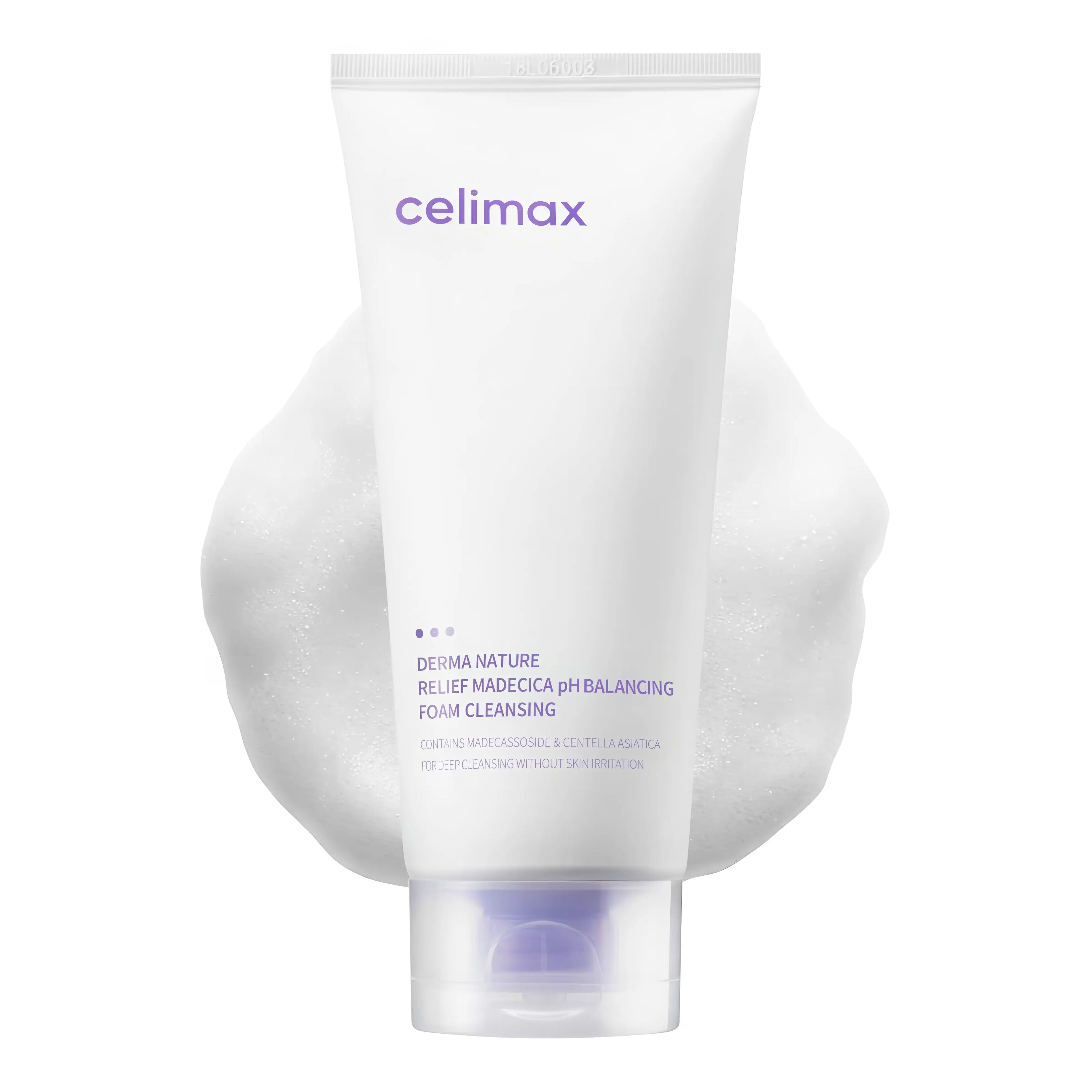 CELIMAX Derma Nature Relief Madecica pH Balancing Foam Cleansing 150 ml for sensitive and irritated skin, low pH soothing cleanser with centella asiatica to calm redness, balance oil and moisture, and strengthen the skin barrier