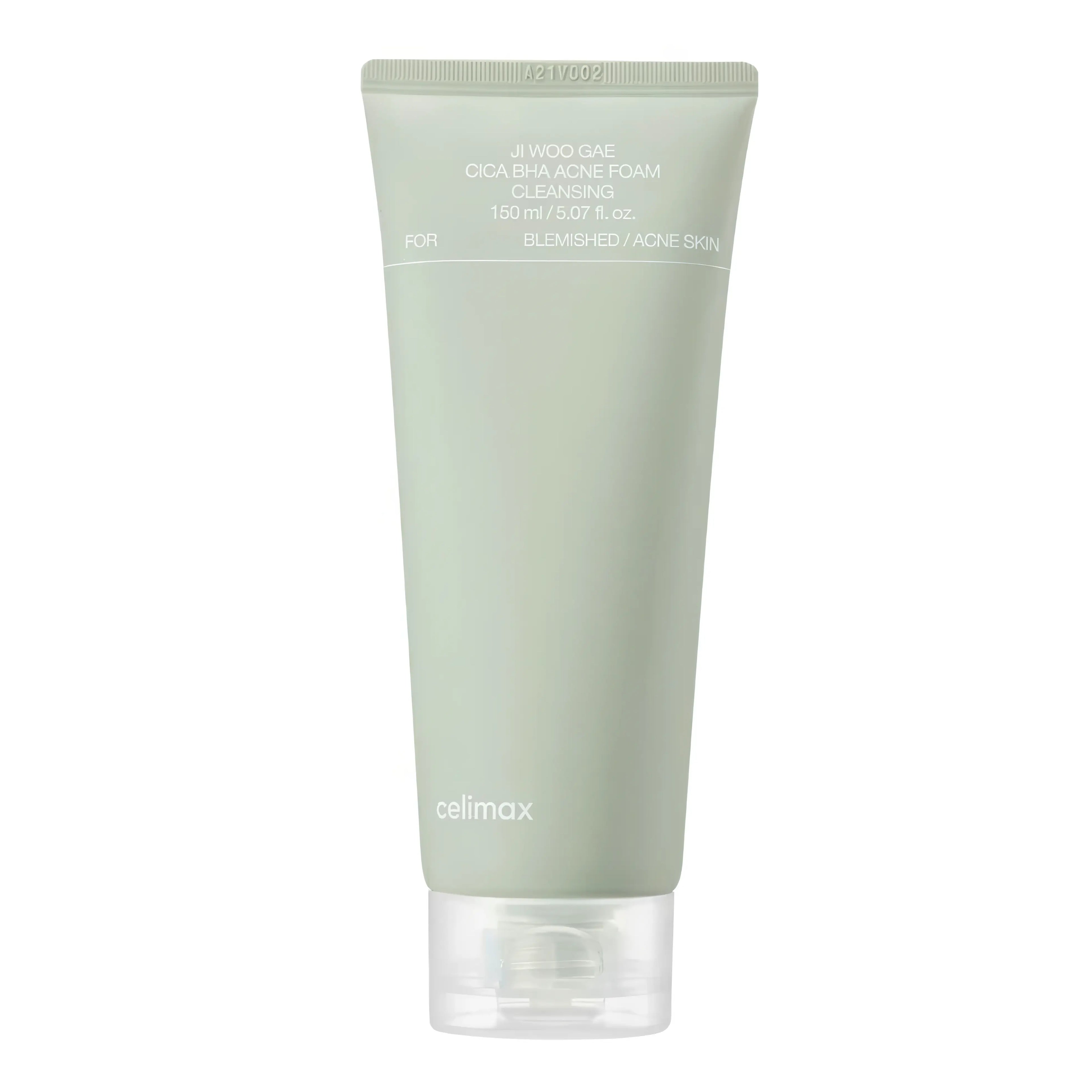CELIMAX Ji Woo Gae Cica BHA Acne Foam Cleansing 150 ml for oily and acne-prone skin, purifying cleanser with BHA and centella asiatica to unclog pores, remove excess sebum, and calm breakouts