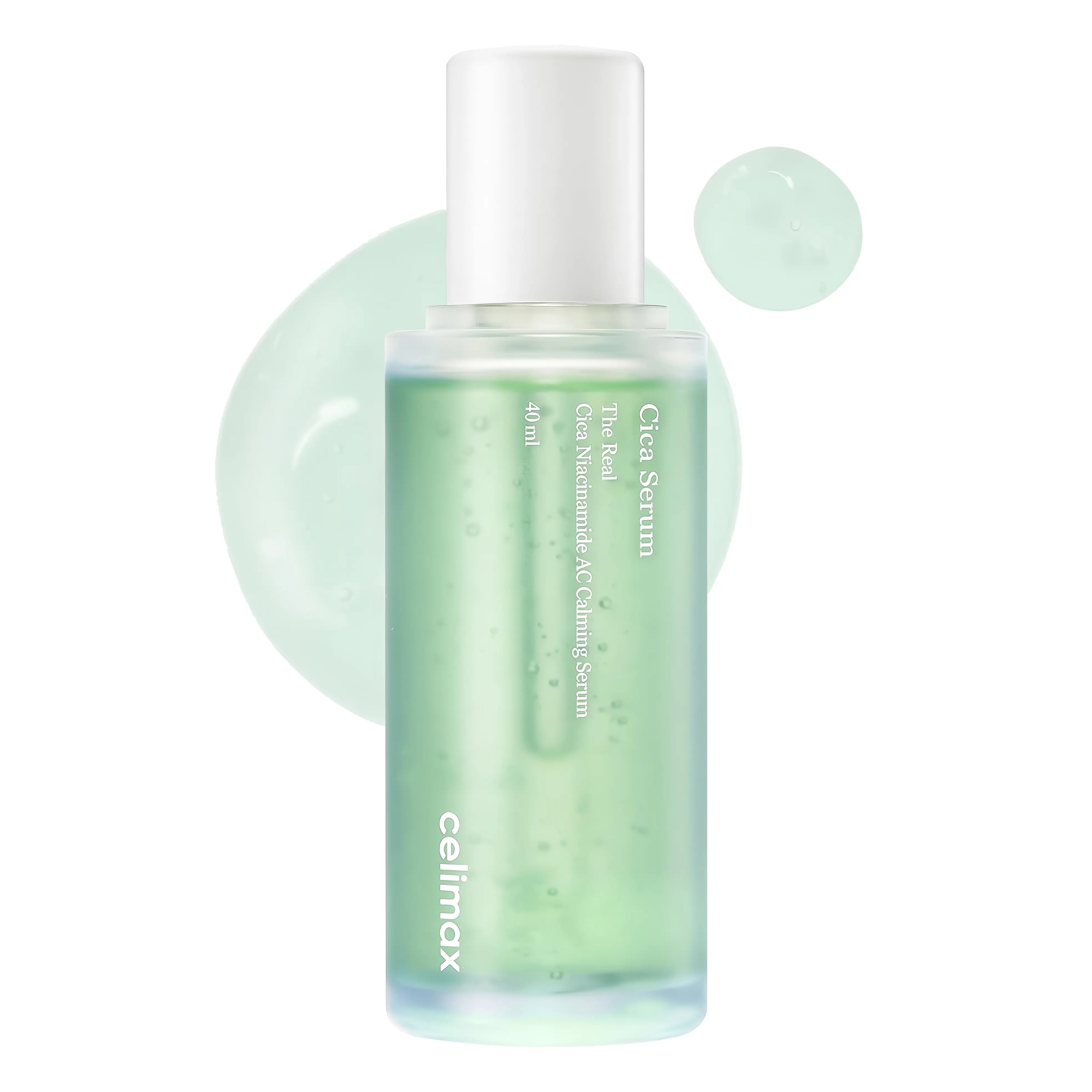 CELIMAX The Real Cica Niacinamide AC Calming Serum 40 ml for acne-prone and sensitive skin, calming serum with centella asiatica and niacinamide to reduce redness, control excess sebum, and improve skin clarity