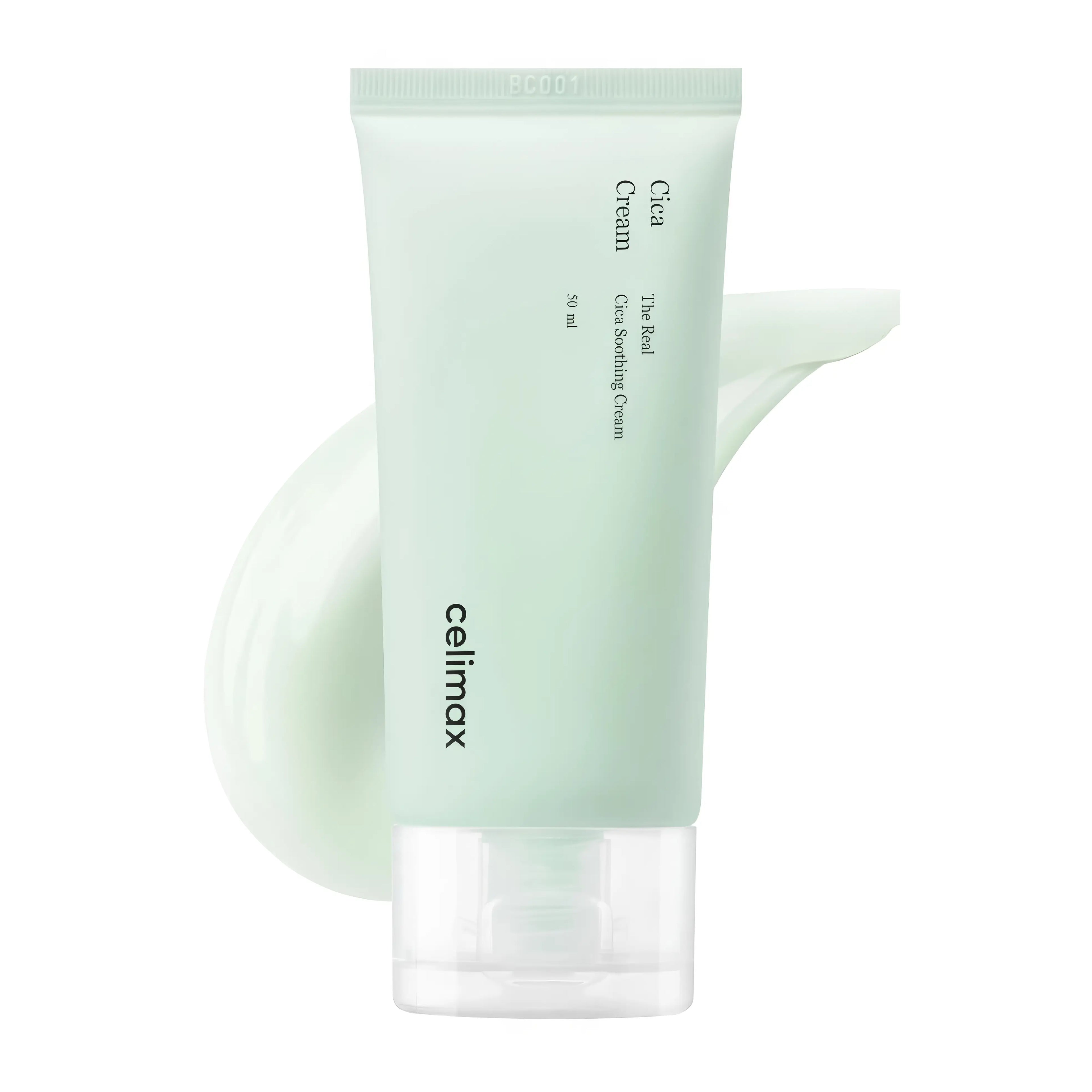CELIMAX The Real Cica Soothing Cream 50 ml for sensitive and irritated skin, calming moisturizer with centella asiatica to reduce redness, hydrate, and support a healthy skin barrier