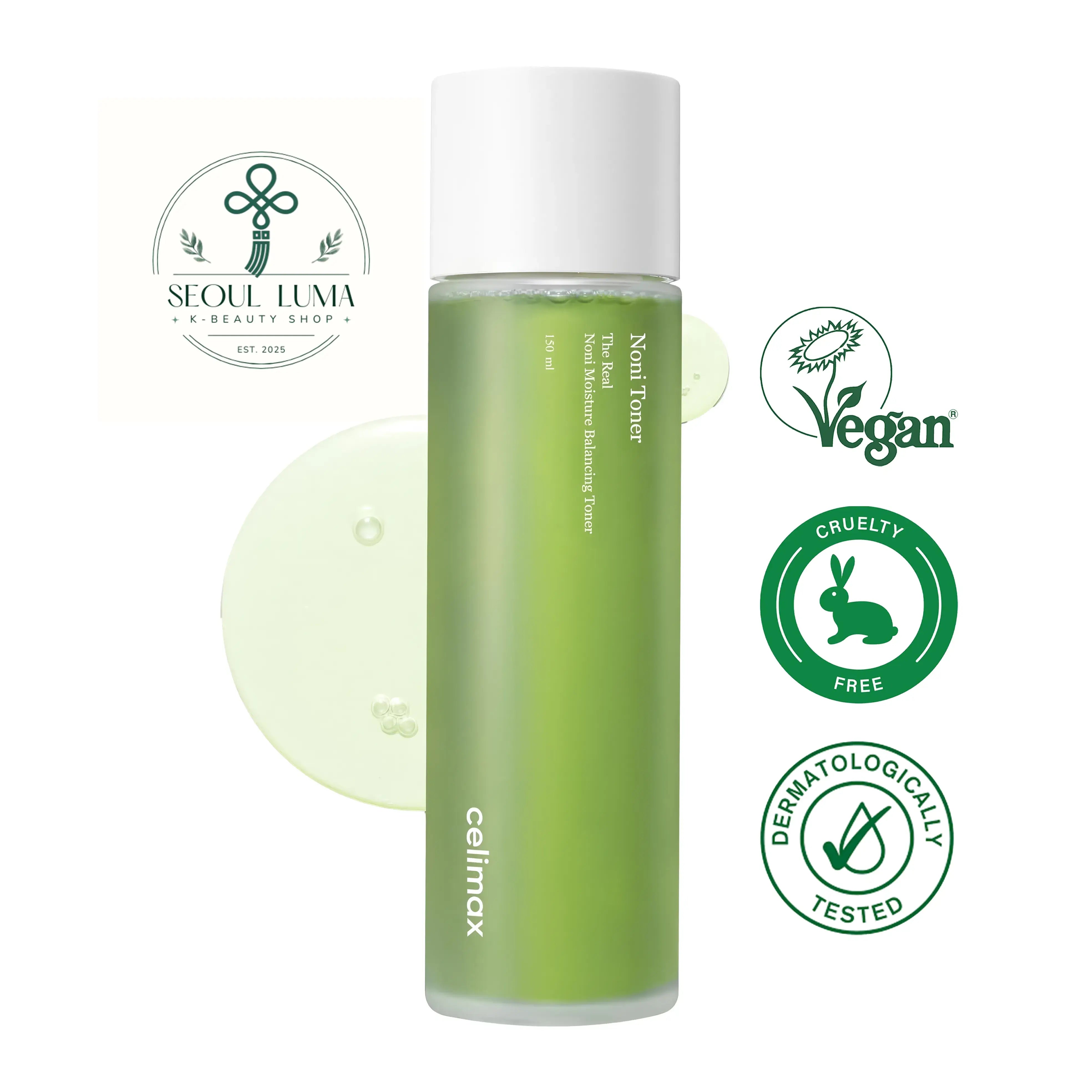 CELIMAX The Real Noni Moisture Balancing Toner with 80.1% noni fruit extract, 17 amino acids, and Hydrovance for deep hydration and skin repair