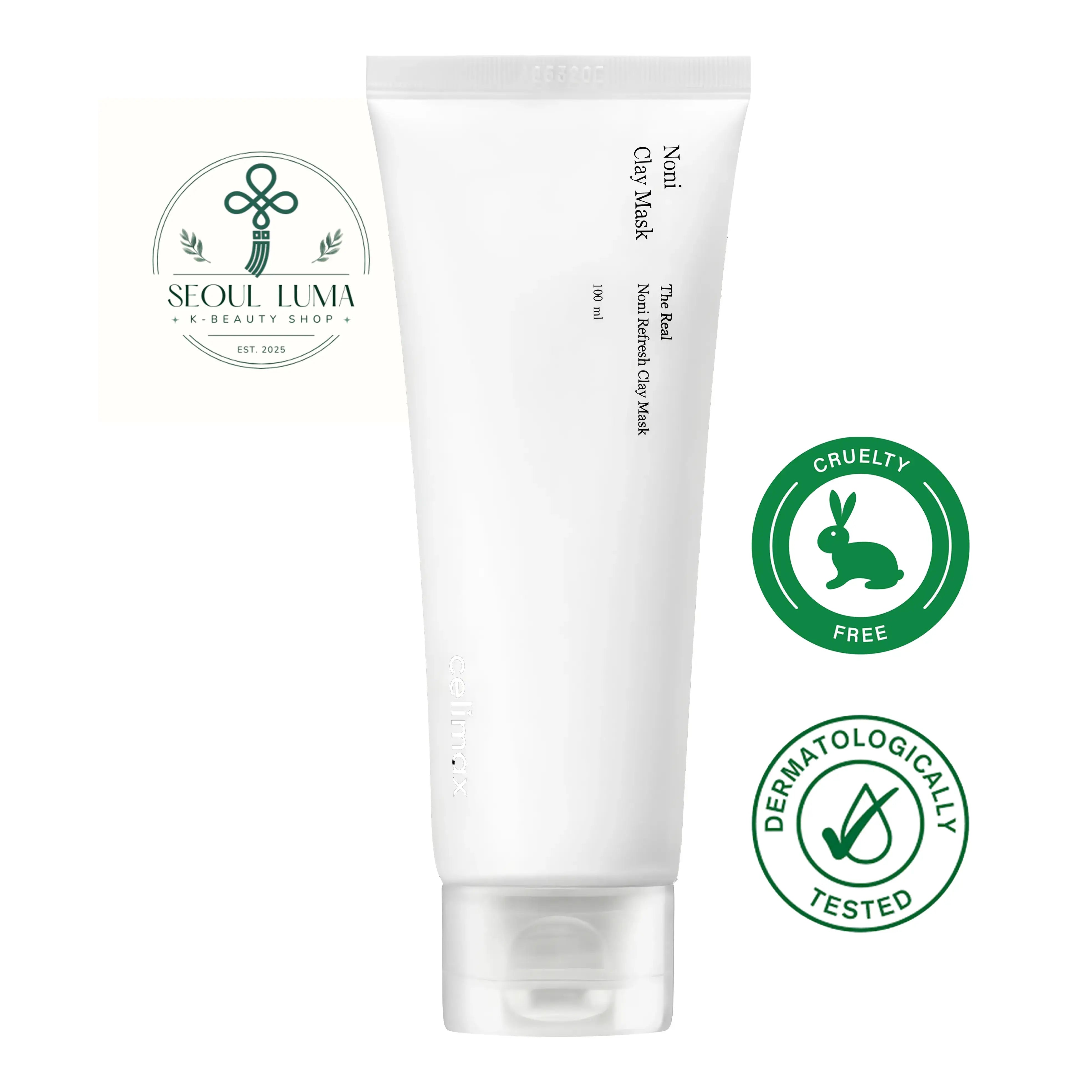 CELIMAX The Real Noni Refresh Clay Mask with 30% noni extract, kaolin, bentonite, and 13,000ppm noni powder for deep cleansing and hydration