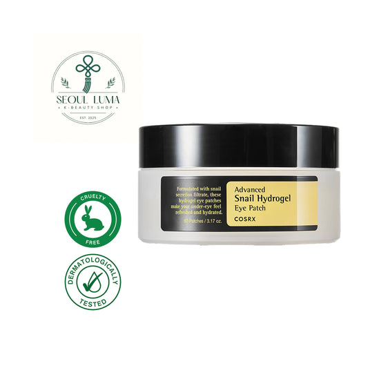 COSRX Advanced Snail Hydrogel Eye Patch 60 Patches - Hydrating eye patches with 20,400ppm Snail Mucin and Niacinamide for plump and bright under-eyes
