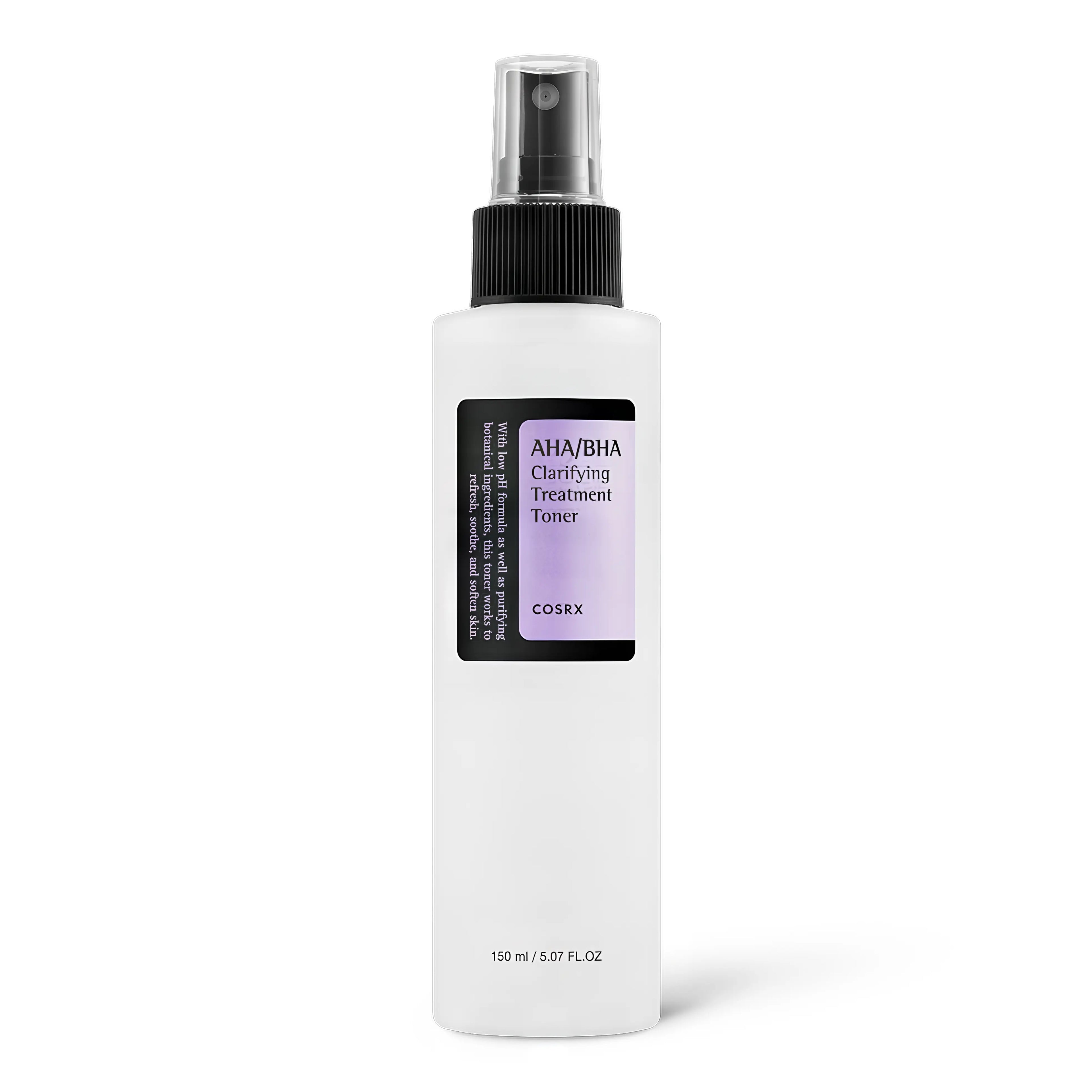 COSRX AHA/BHA Clarifying Treatment Toner 150 ml for oily and acne-prone skin, exfoliating toner with AHA and BHA to remove dead skin cells, unclog pores, and refine skin texture