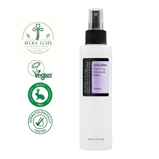 COSRX AHA/BHA Clarifying Treatment Toner 150ml - Gentle exfoliating toner with AHA BHA and botanical ingredients for all skin types
