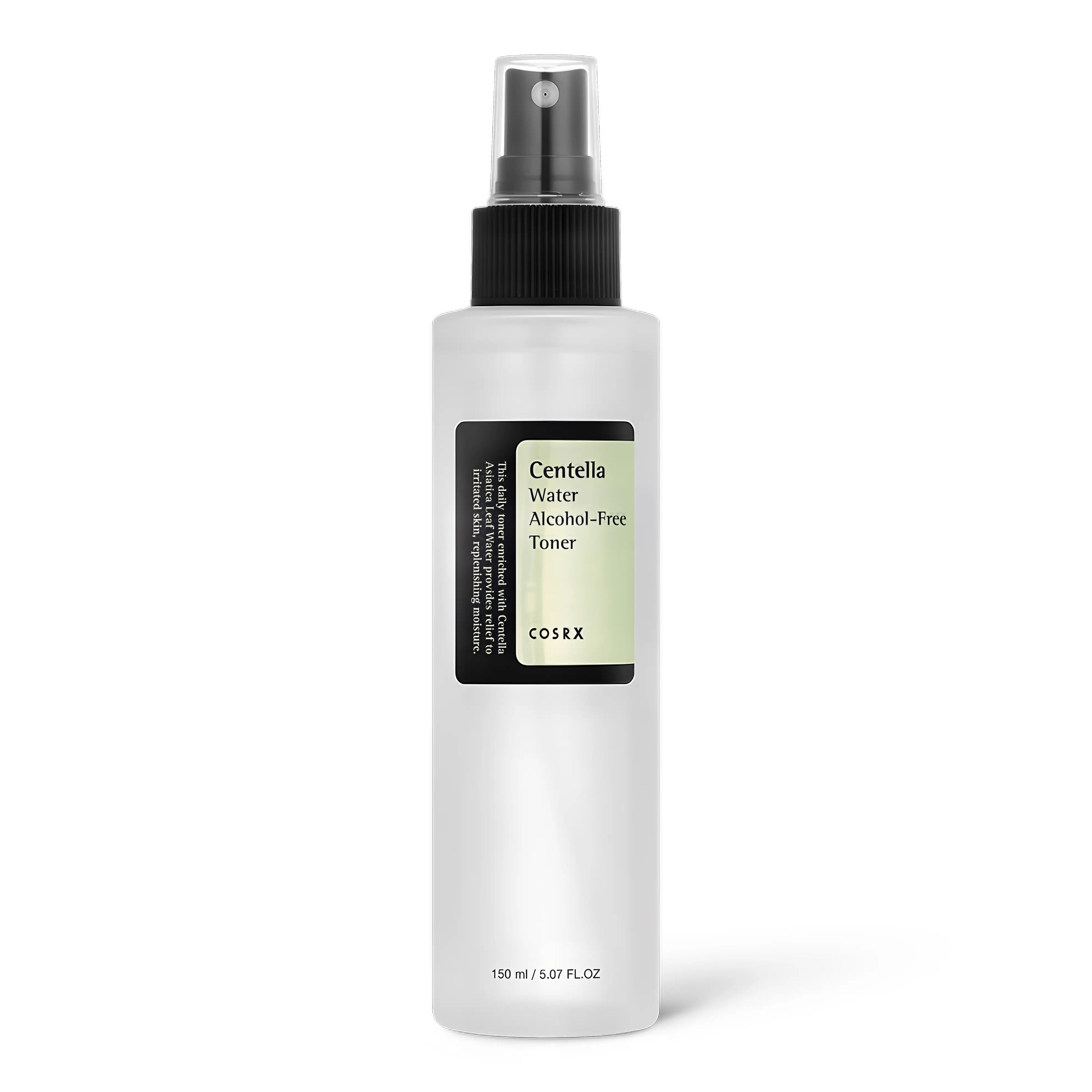 COSRX Centella Water Alcohol-Free Toner 150 ml for sensitive and irritated skin, gentle alcohol-free toner with centella asiatica to calm redness, hydrate, and support the skin barrier
