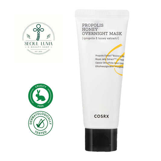 COSRX Full Fit Propolis Honey Overnight Mask 60ml - Nourishing overnight mask with 70% propolis honey royal jelly for hydrated glowing skin
