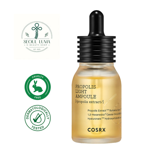 COSRX Full Fit Propolis Light Ampoule 30ml - Nourishing ampoule with 83% black bee propolis for glowing hydrated skin
