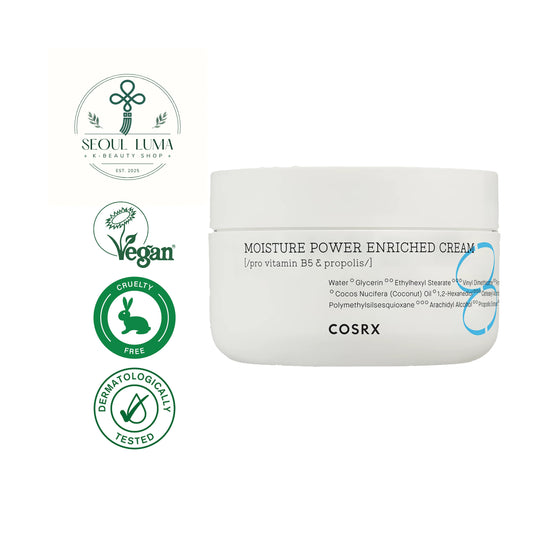COSRX Hydrium Moisture Power Enriched Cream 50ml - Rich moisturizer with vitamin B5 and ceramides for intense hydration and barrier repair
