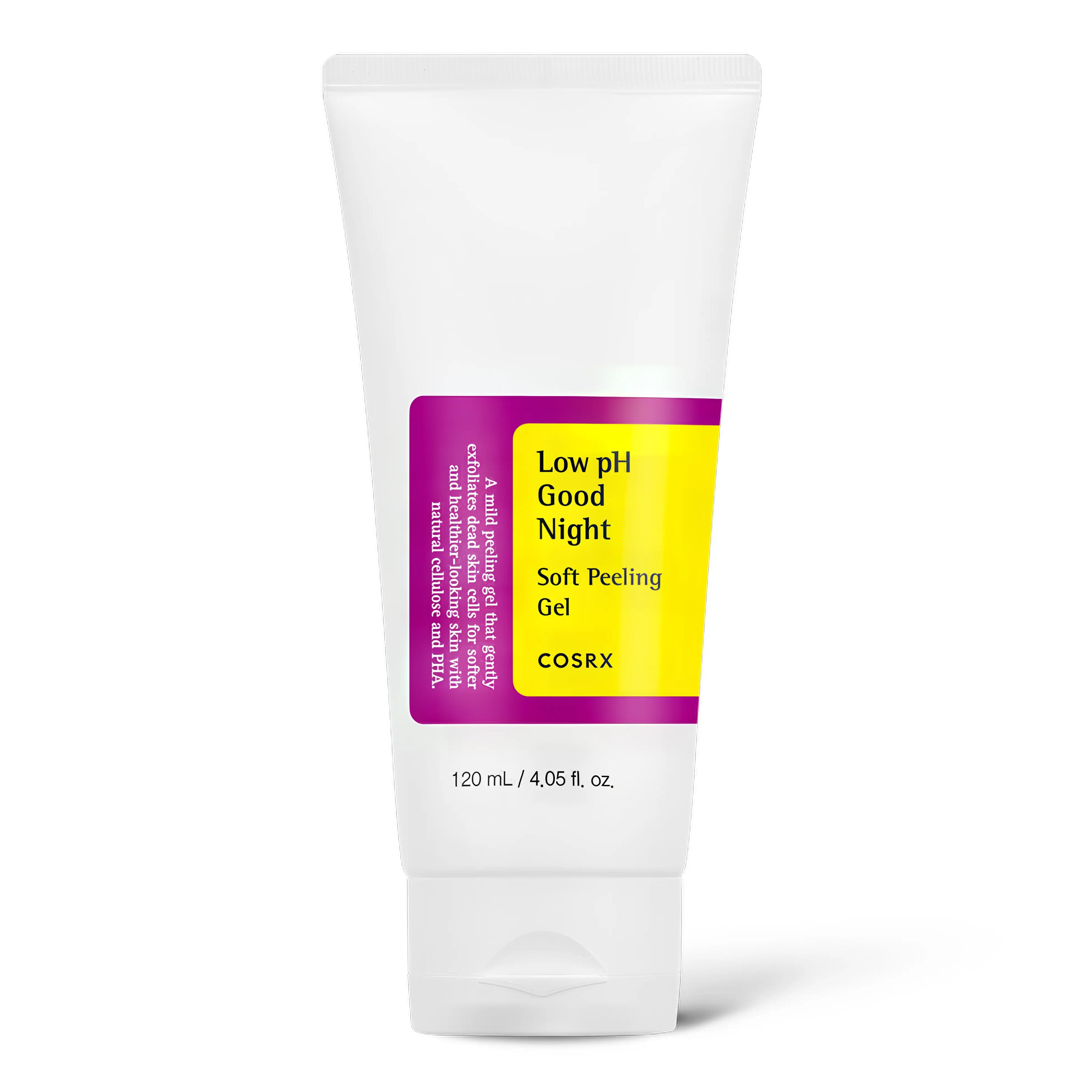 COSRX Low pH Good Night Soft Peeling Gel 120 ml for sensitive and dull skin, gentle overnight peeling gel to remove dead skin cells, smooth texture, and promote radiant, refreshed skin by morning