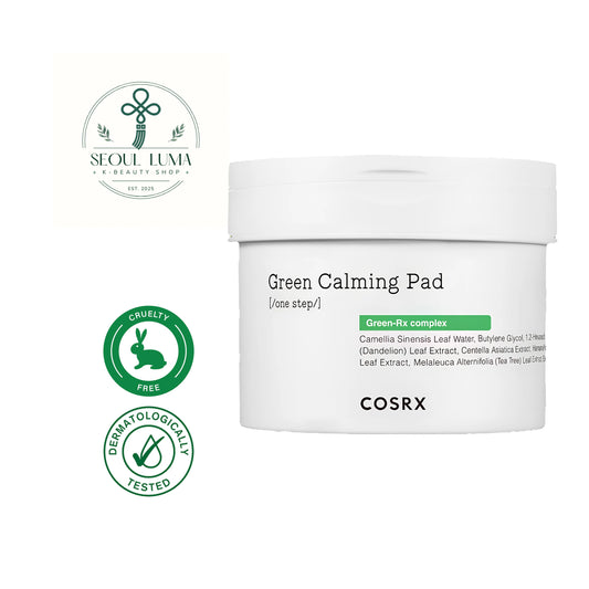 COSRX One Step Green Calming Pad 70 Pads - Soothing toner pads with 75% Green Tea Water, PHA, and Green-RX Complex for sensitive and irritated skin
