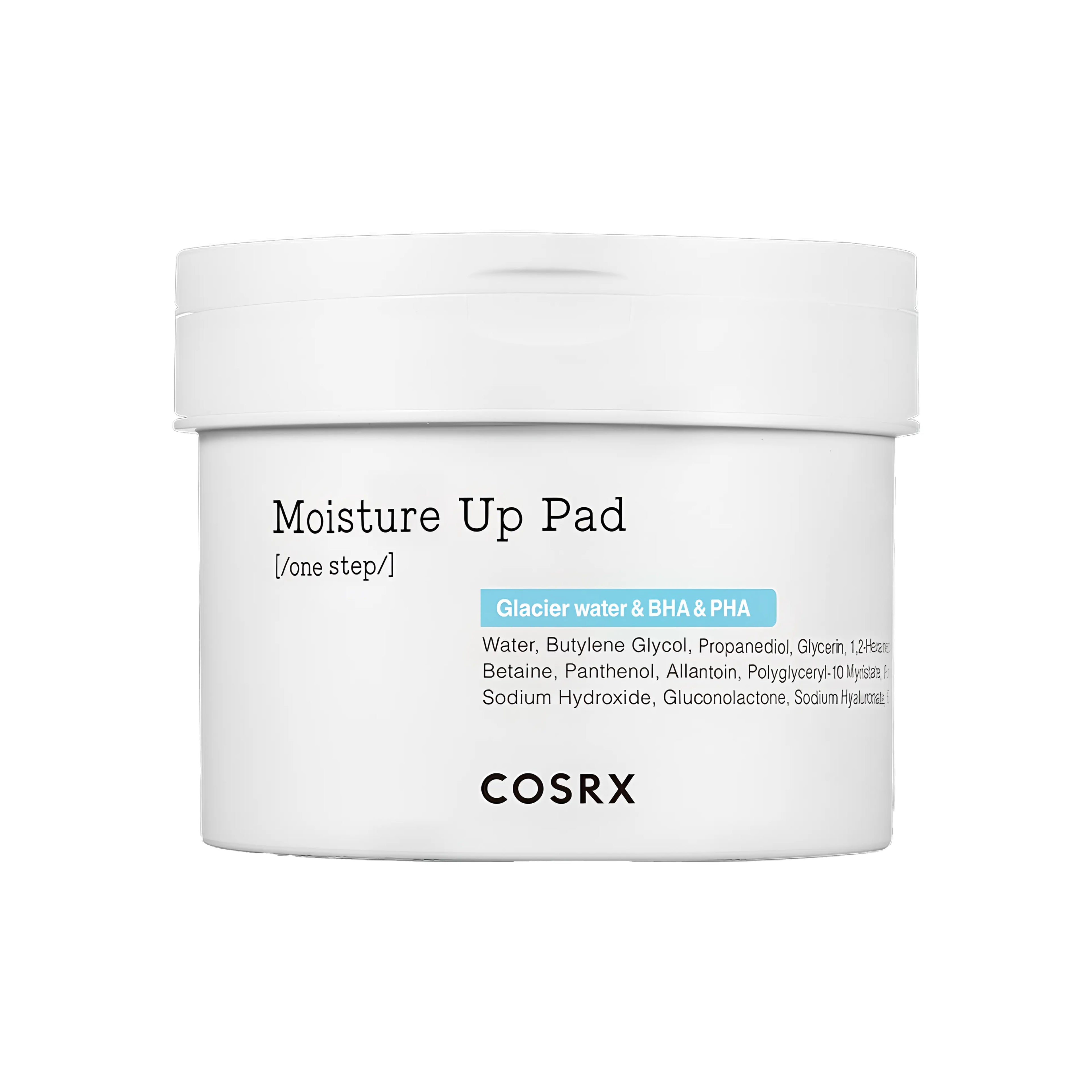 COSRX One Step Moisture Up Pad 70 pads for dry and dehydrated skin, hydrating toner pads with moisturizing ingredients to soothe, replenish moisture, and improve skin texture