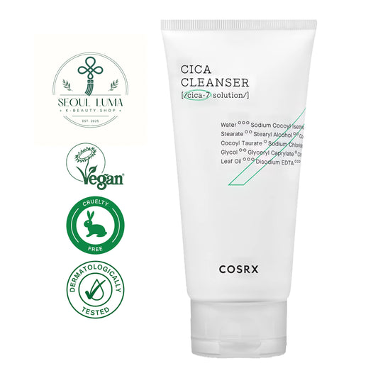 COSRX Pure Fit Cica Cleanser 150ml - Low pH foam cleanser with CICA-7 Complex for gentle cleansing and soothing sensitive skin
