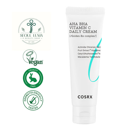 COSRX Refresh AHA BHA Vitamin C Daily Cream 50ml - Daily brightening cream with AHA BHA and vitamin C for dull skin dark spots and smooth texture
