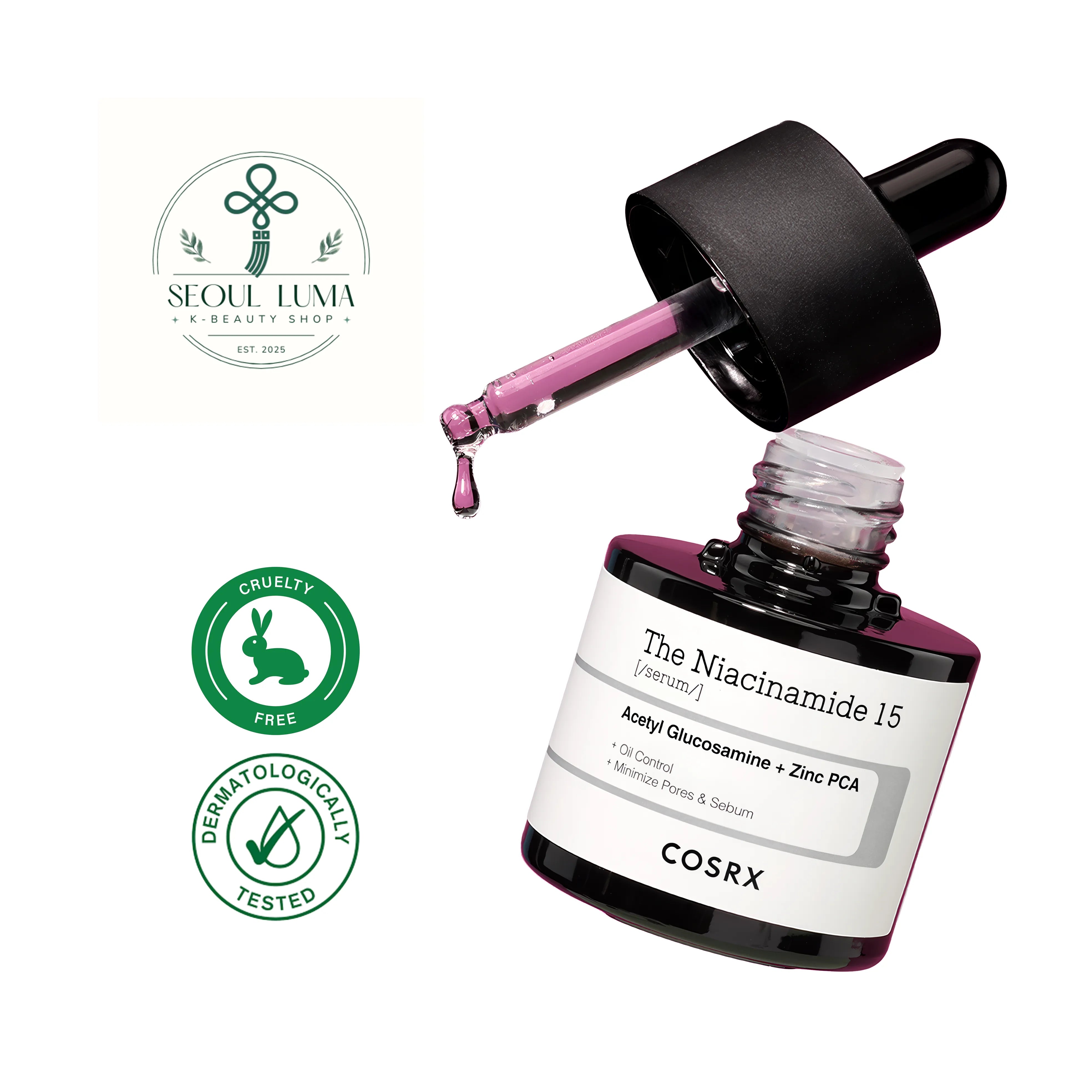 COSRX The Niacinamide 15 Serum 20ml - High concentration 15% niacinamide serum for total acne care and pore control
