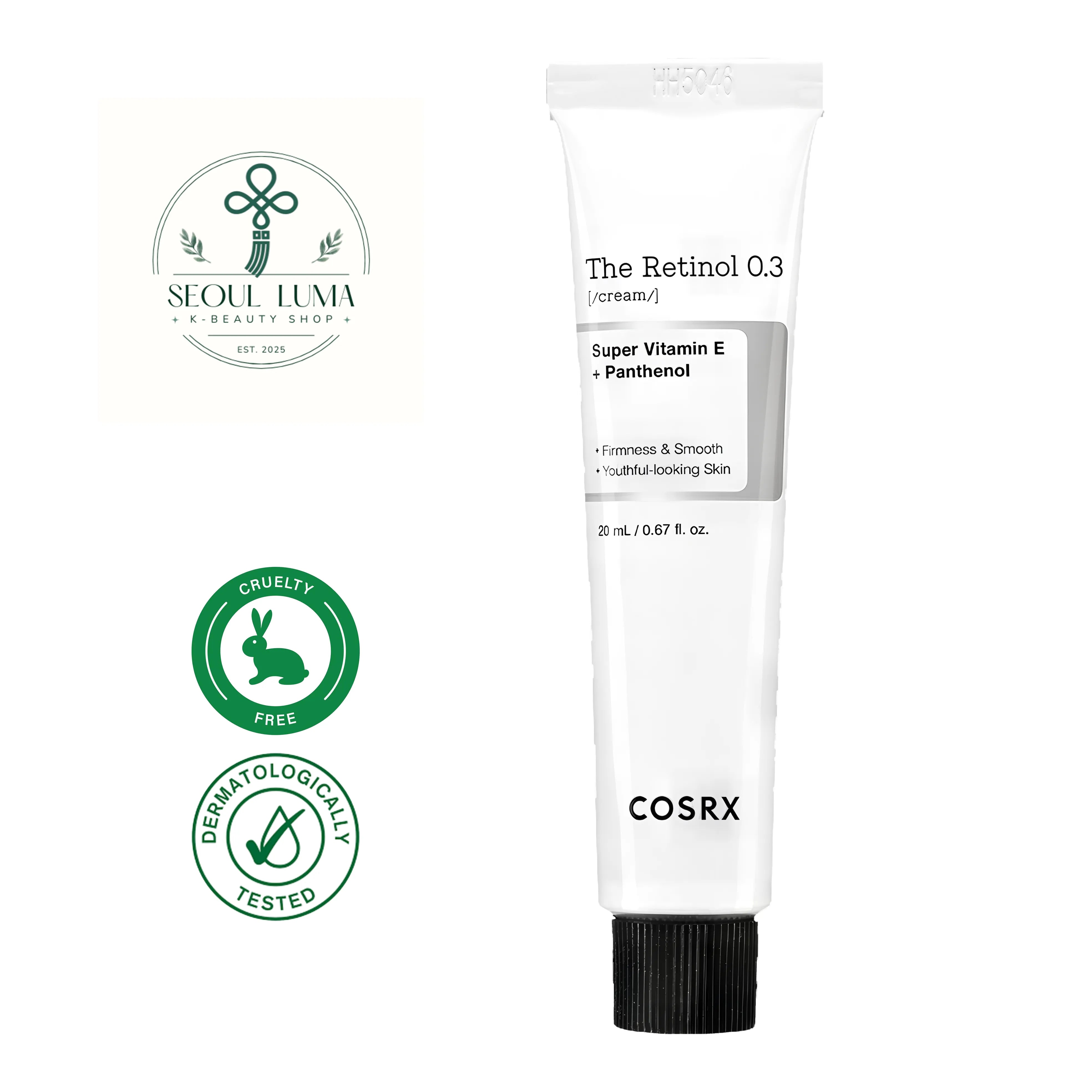 COSRX The Retinol 0.3 Cream 20ml – Anti-aging retinol cream for wrinkles, elasticity, and smoother skin
