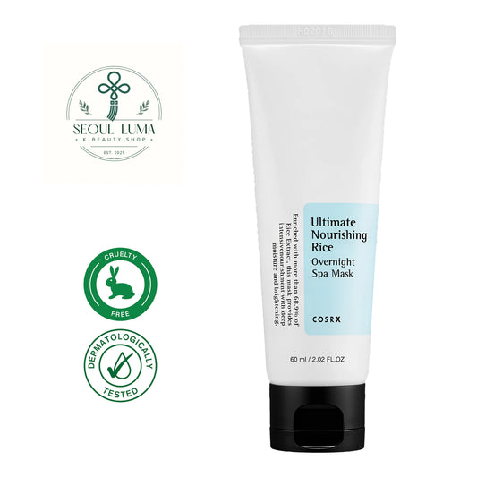 COSRX Ultimate Nourishing Rice Overnight Spa Mask 60g - Brightening overnight mask with 68% rice extract for soft radiant skin
