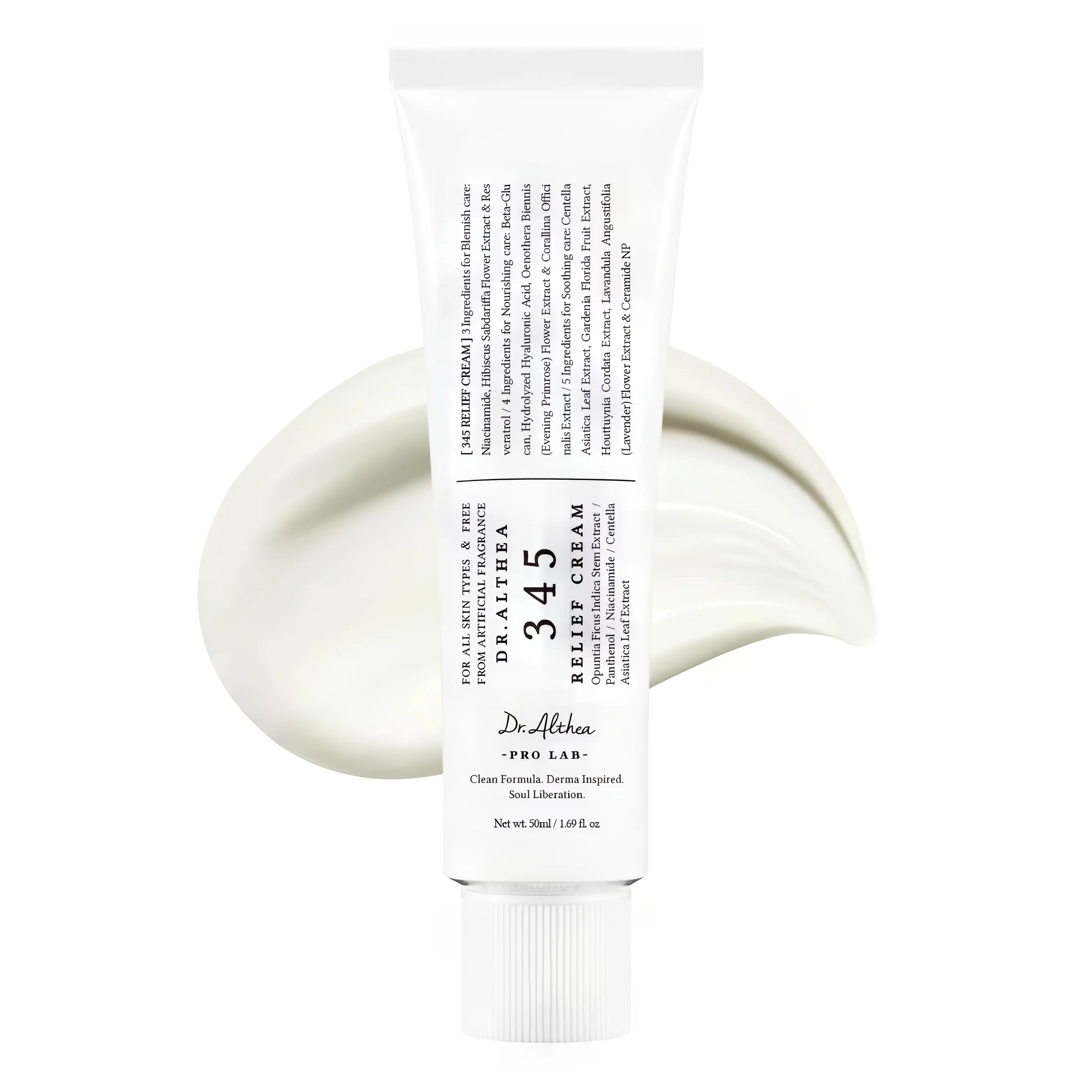 Dr.Althea 345 Relief Cream 50ml, vegan gel cream with Niacinamide Panthenol Ceramide NP for lightweight post-acne care, daily soothing hydration, redness reduction, skin barrier repair, anti-inflammatory Centella Madecassoside, antioxidant brightening, non-comedogenic tested for sensitive acne-prone irritated dry skin types, fights blemishes dark spots wrinkles improves tone texture K-beauty moisturizer
