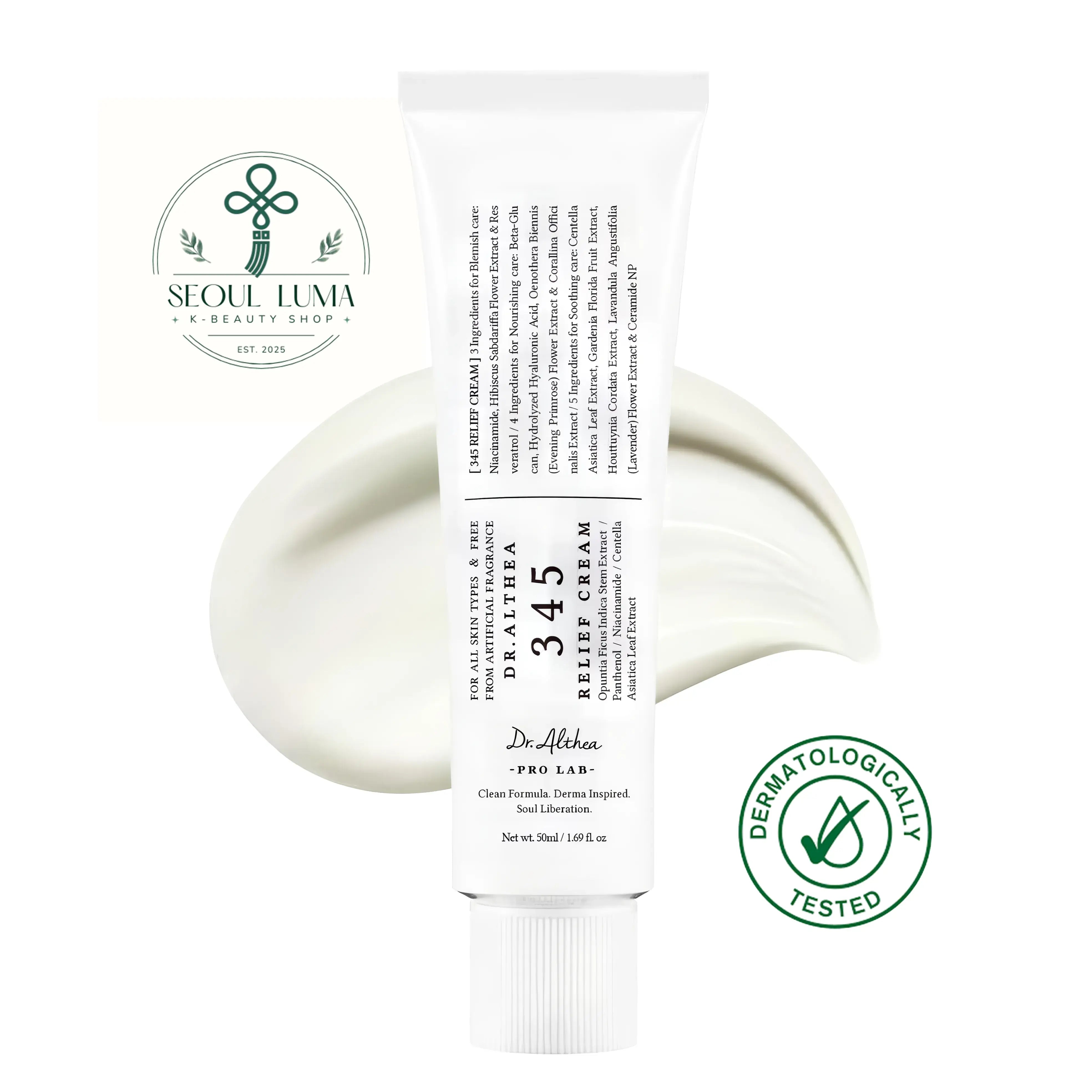 Dr. Althea 345 Relief Cream - gentle post-acne moisturizer that fades scars while providing deep hydration for sensitive, trouble-prone skin