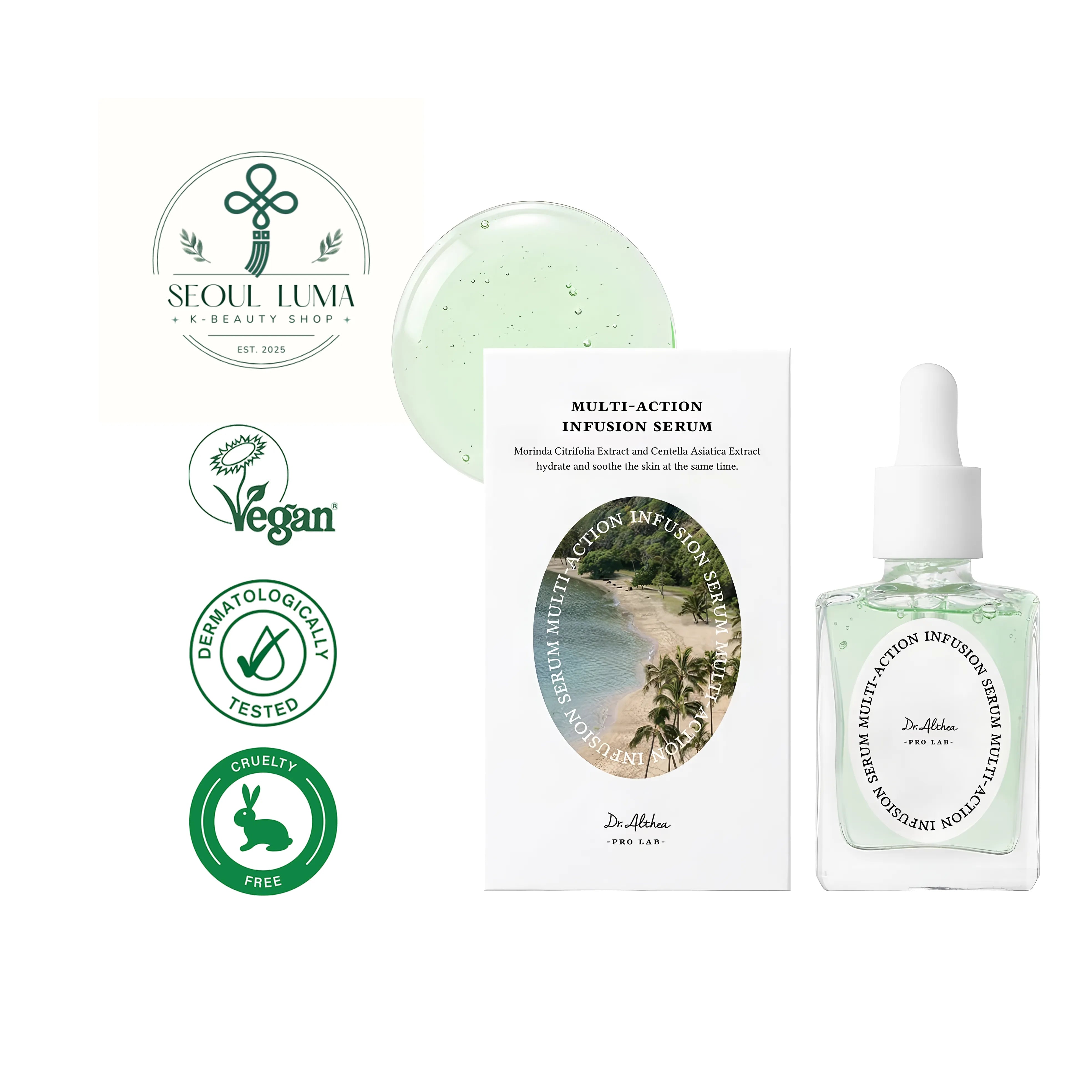 DR. ALTHEA Multi-Action Infusion Serum with 5 key actives, 6-type hyaluronic acid complex, and peptides for comprehensive skin immunity and anti-aging