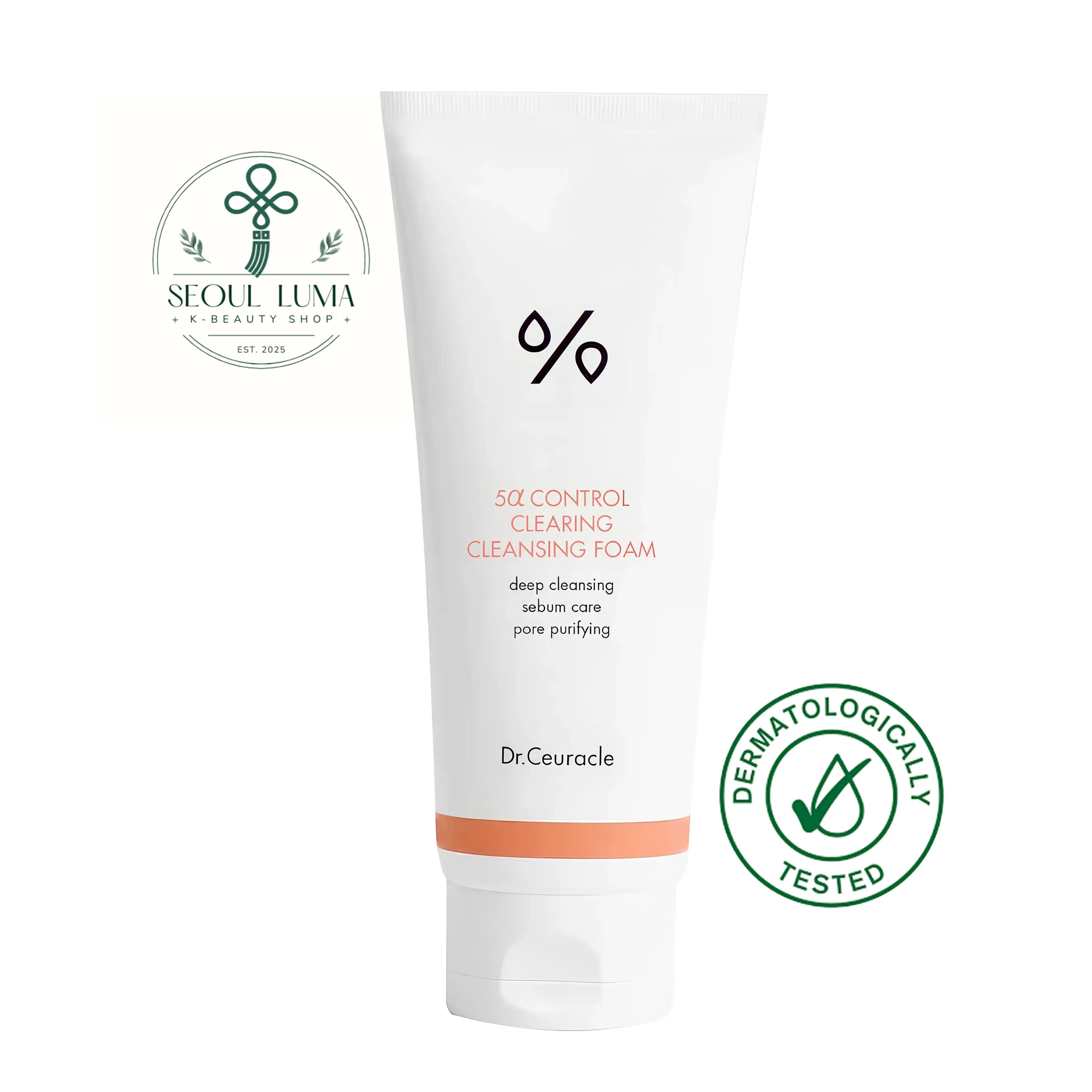 Dr. Ceuracle 5α Control Clearing Cleansing Foam - rich foaming cleanser with salicylic acid and Sepicontrol A5 for deep pore cleansing and oil control